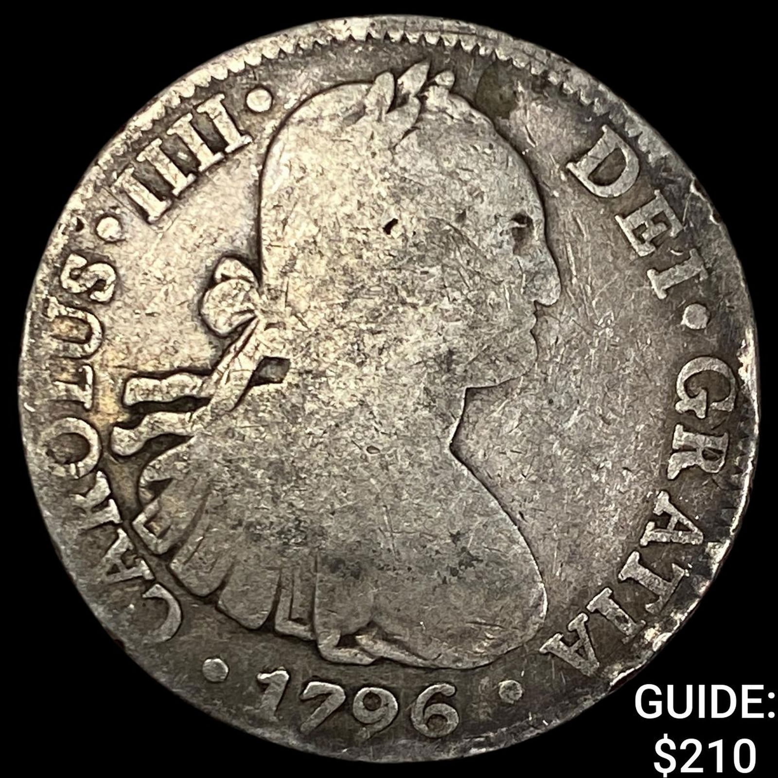 1796 Mo Mexico Silver 8 Reales Chopmarked NEARLY UNCIRCULATED (1 of 2)