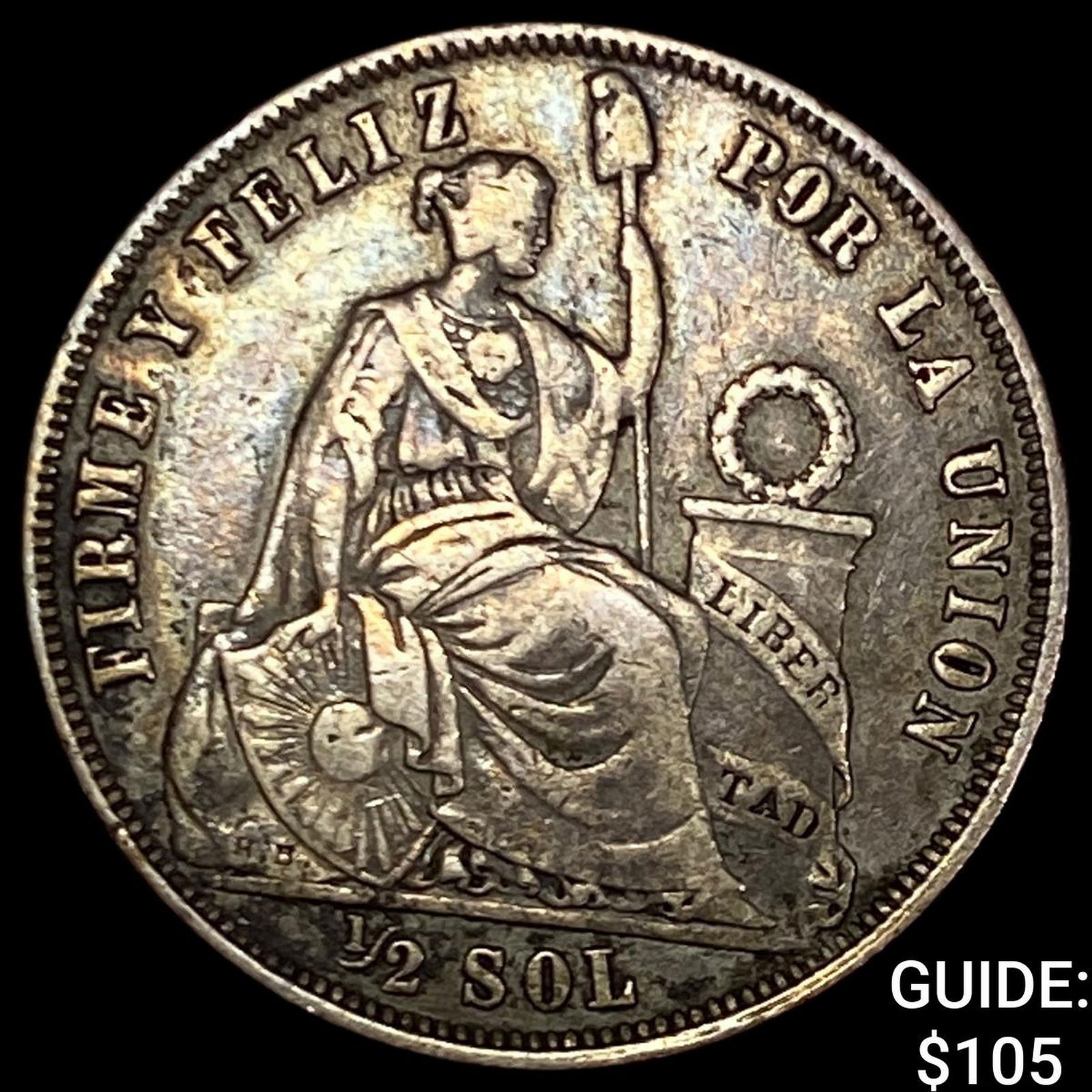 1864 Peru Silver 1/2 Sol (1 of 2)
