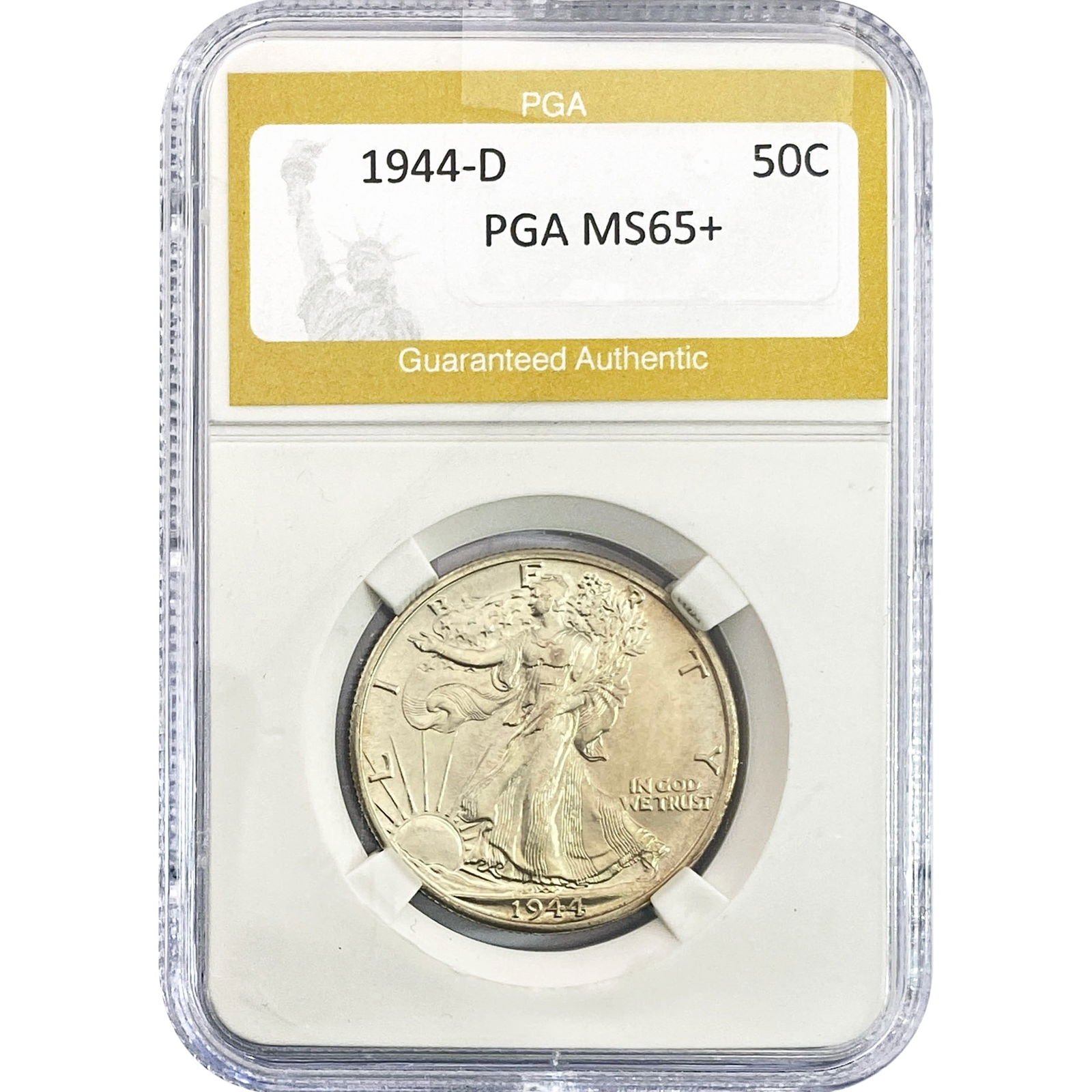 1944-D Walking Liberty Half Dollar PGA MS65+ (1 of 2)