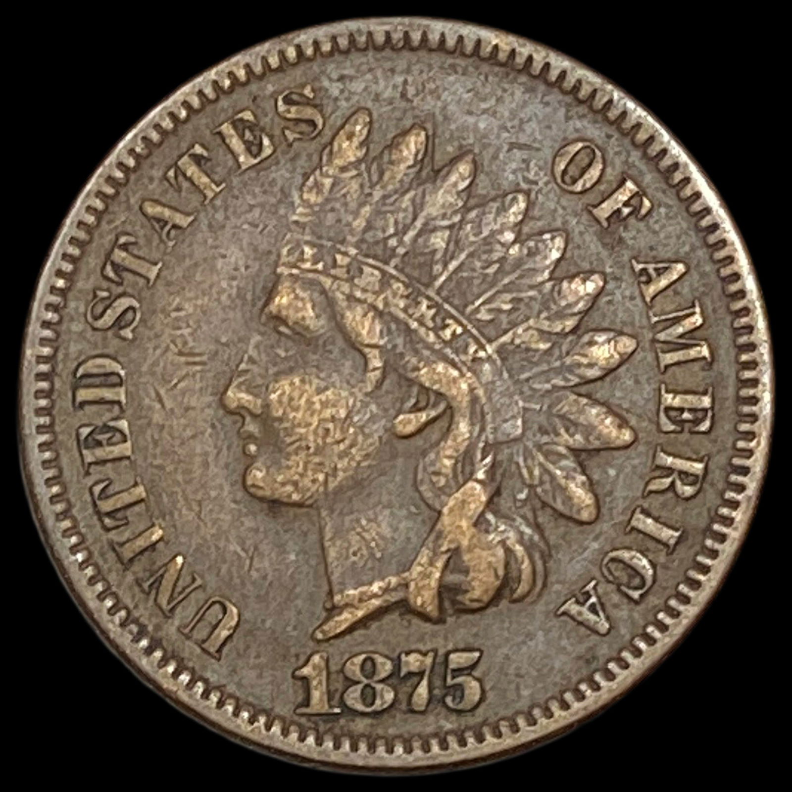 1875 Indian Head Cent NEARLY UNCIRCULATED (1 of 2)