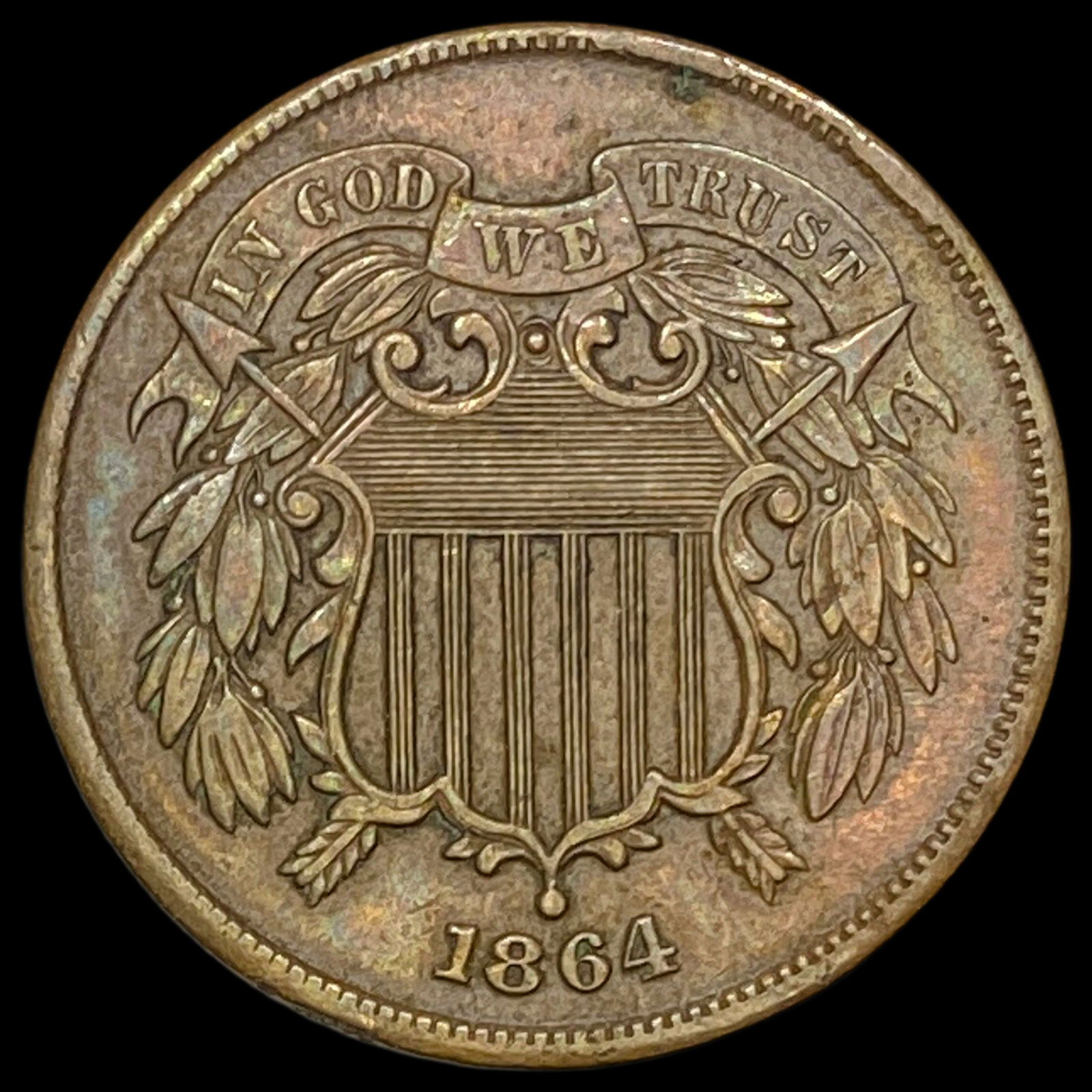 1864 Bronze Two-Cent Piece CLOSELY UNCIRCULATED (1 of 2)