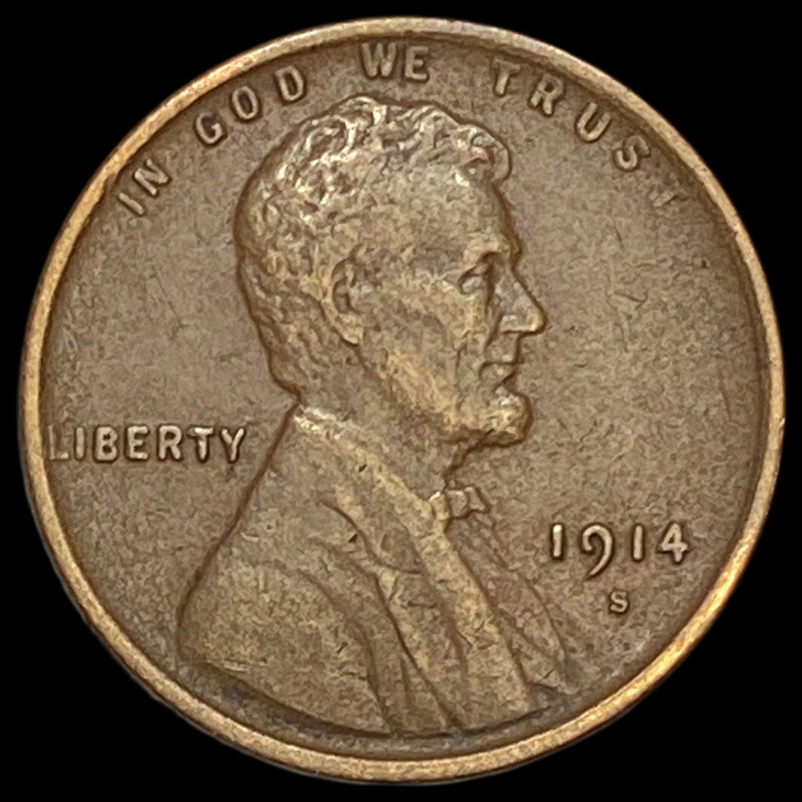 1914-S Lincoln Wheat Cent LIGHTLY CIRCULATED (1 of 2)