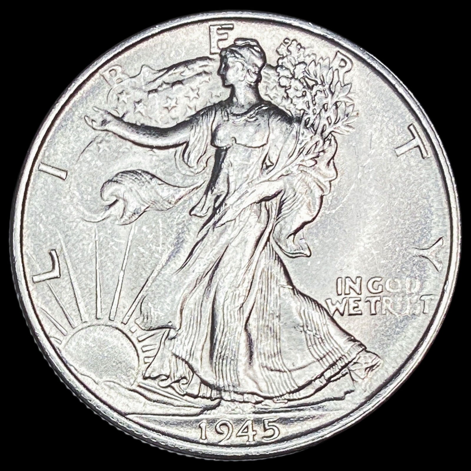 1945-S Silver Walking Liberty Half Dollar GEM BU (1 of 2)
