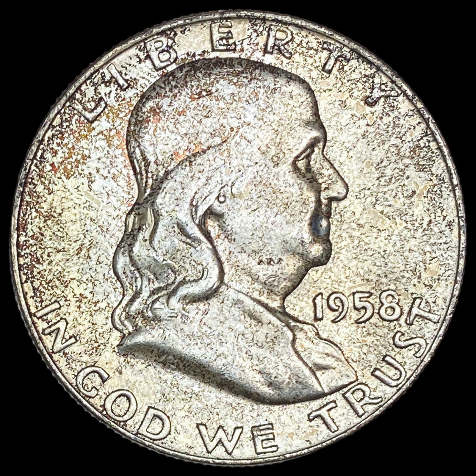 1958-D Silver Half Dollar Franklin UNCIRCULATED (1 of 2)