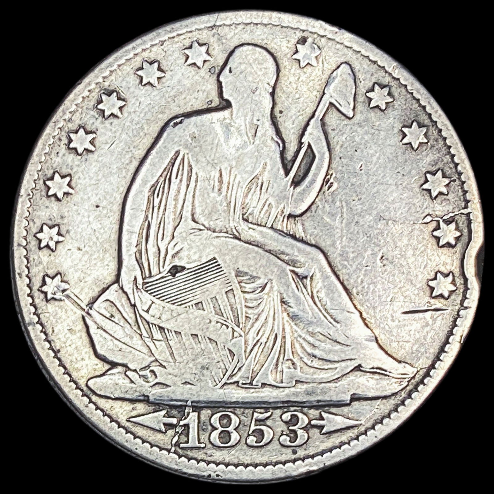 1853-O Silver Seated Liberty Half Dollar HIGH GRADE (1 of 2)