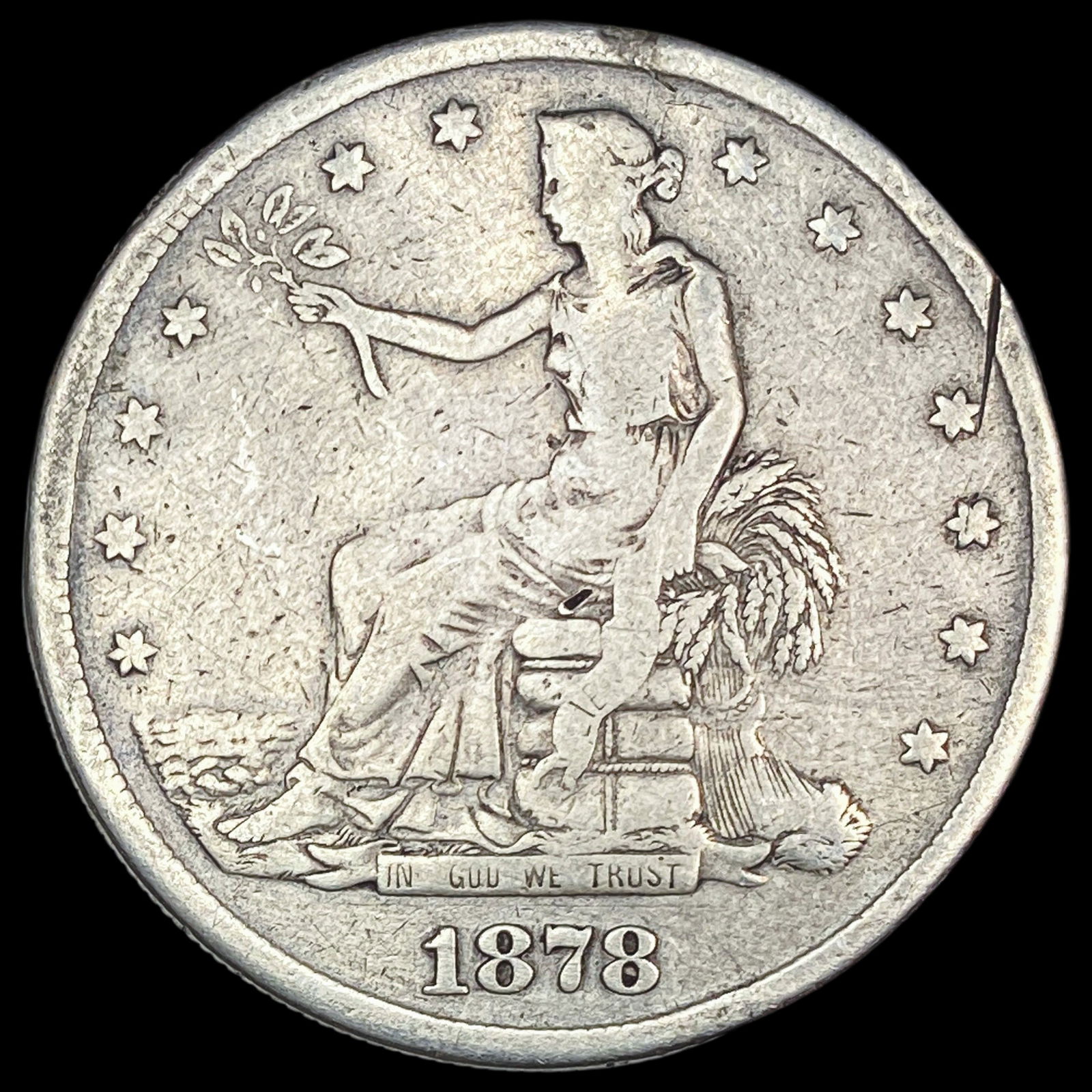 1878-S Silver Trade Dollar NICELY CIRCULATED (1 of 2)