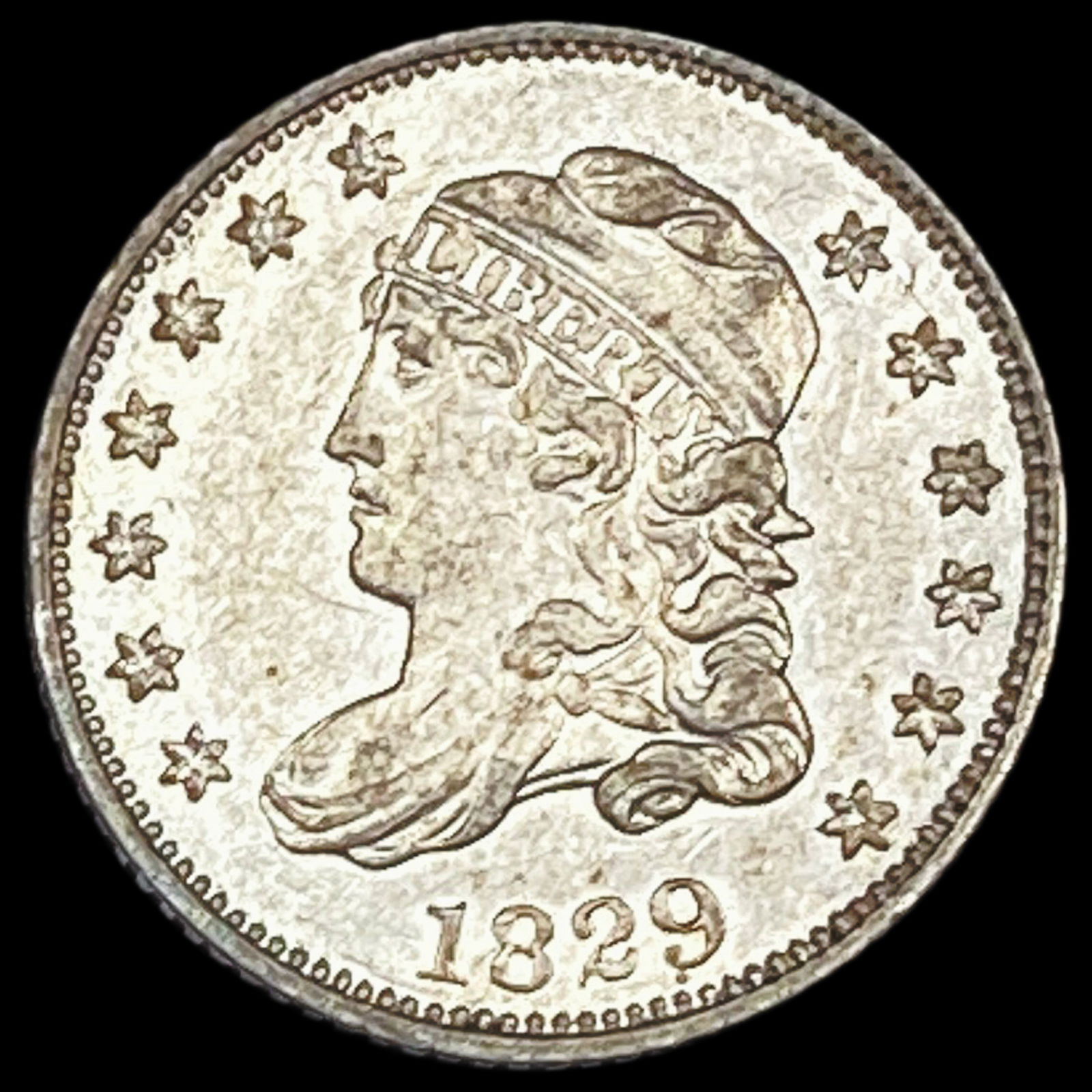 1829 Capped Bust Half Dime CLOSELY UNCIRCULATED (1 of 2)