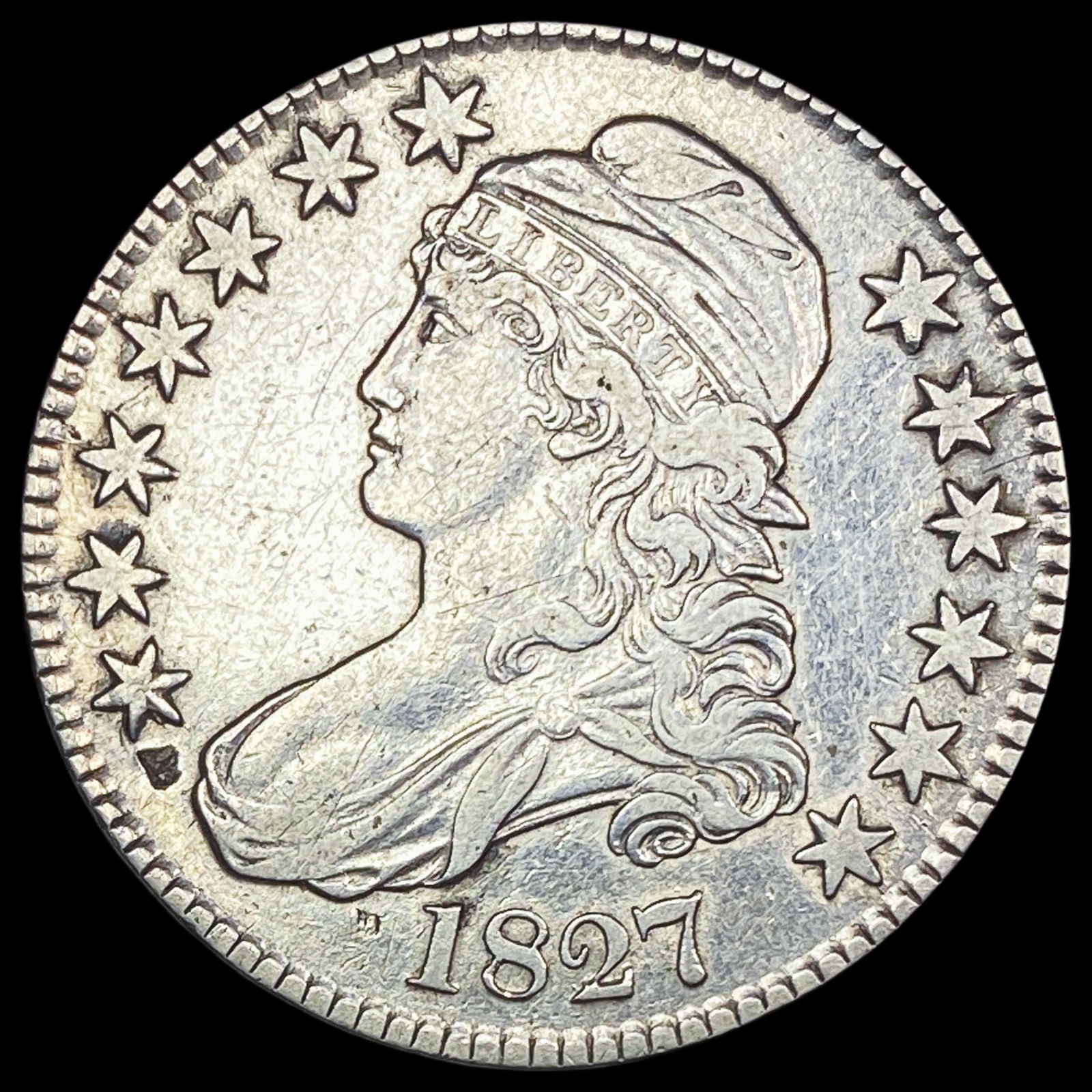 1827 Capped Bust Silver Half Dollar LIGHTLY CIRCULATED (1 of 2)