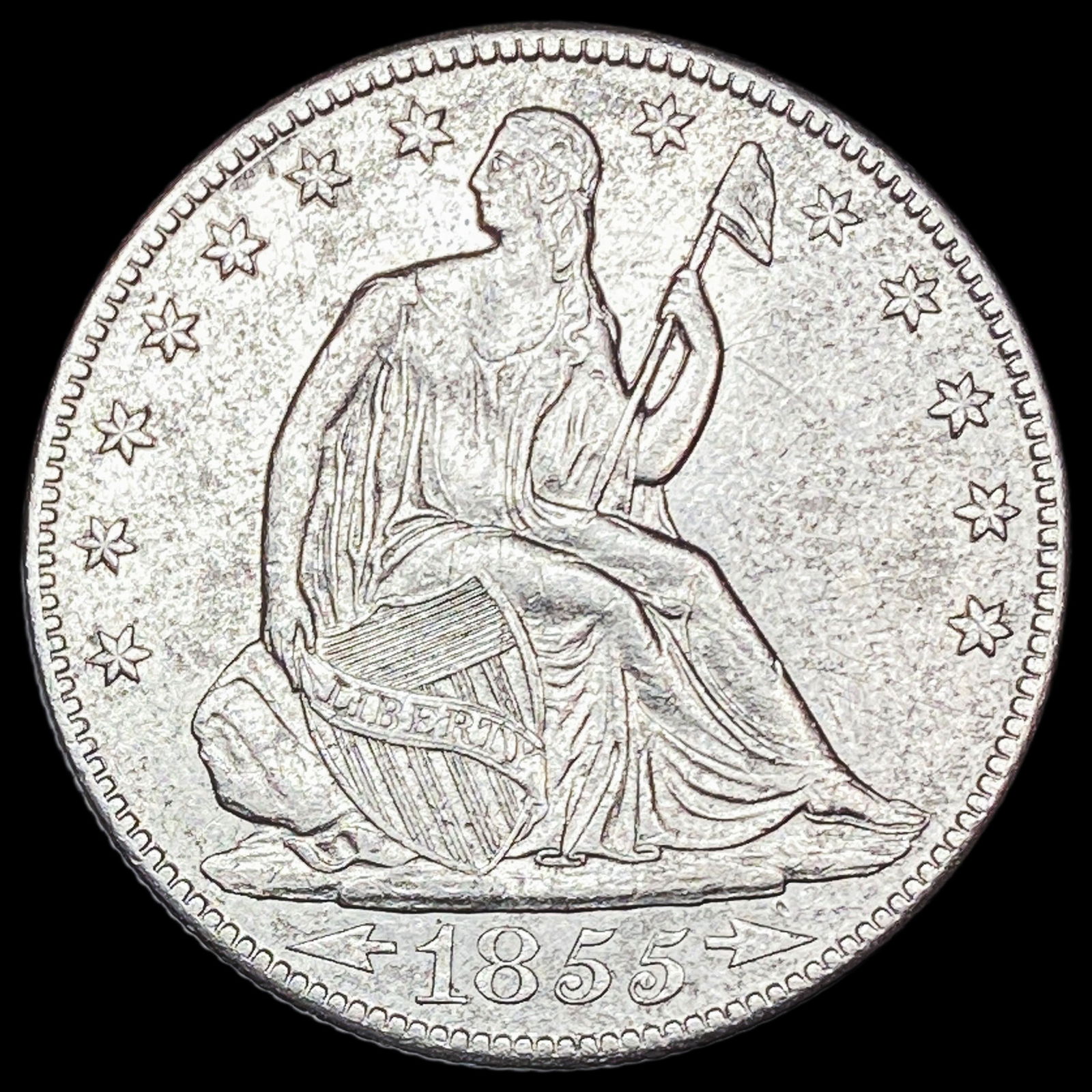 1855-O Silver Seated Liberty Half Dollar CHOICE AU (1 of 2)