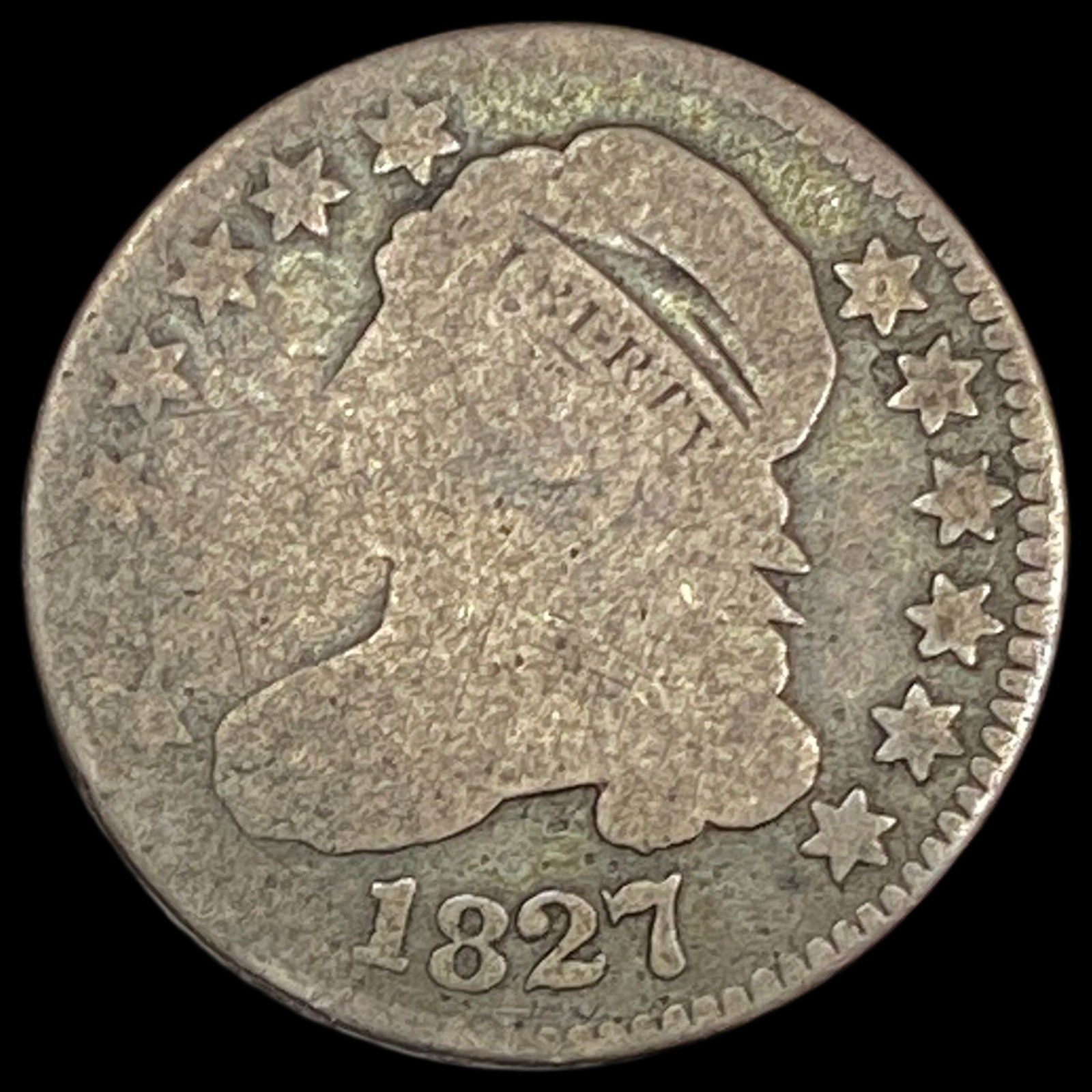 1827 Capped Bust Silver Quarter NICELY CIRCULATED (1 of 2)