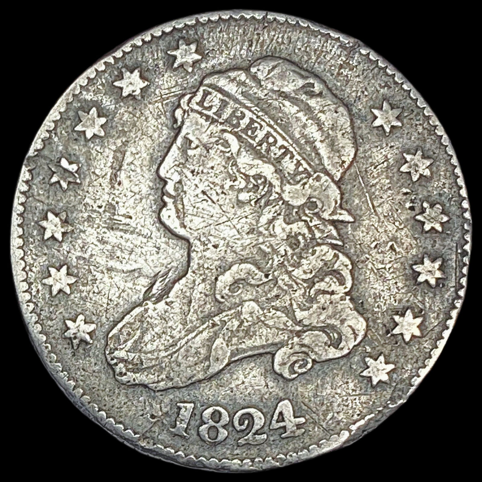 1824 Capped Bust Silver Quarter HIGH GRADE (1 of 2)
