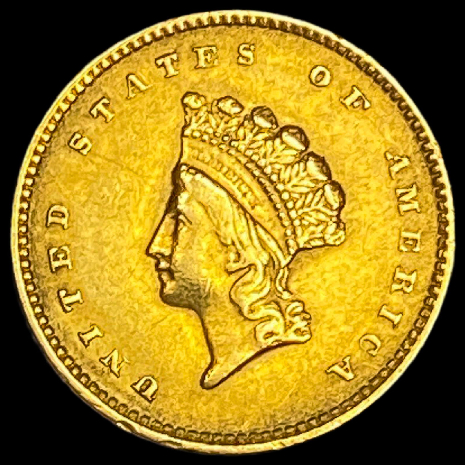 1854 Gold $1 Indian Head Type 2 CLOSELY UNCIRCULATED (1 of 2)