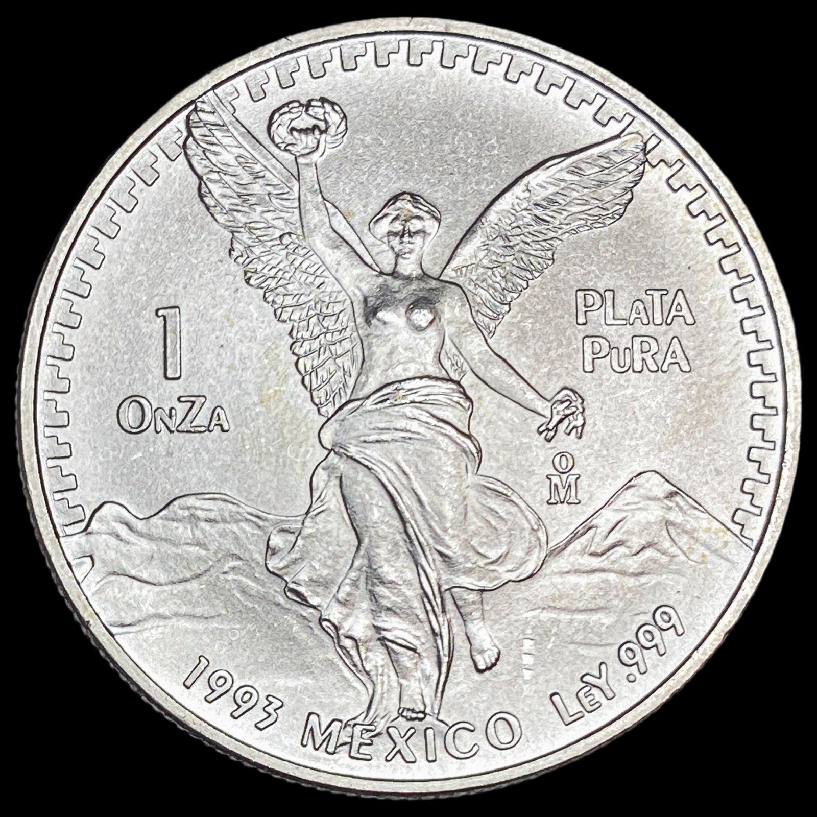 1993 Mexico 1 Onza Silver Libertad GEM BU: 1993 Mexico 1 Onza Silver Libertad GEM BU
