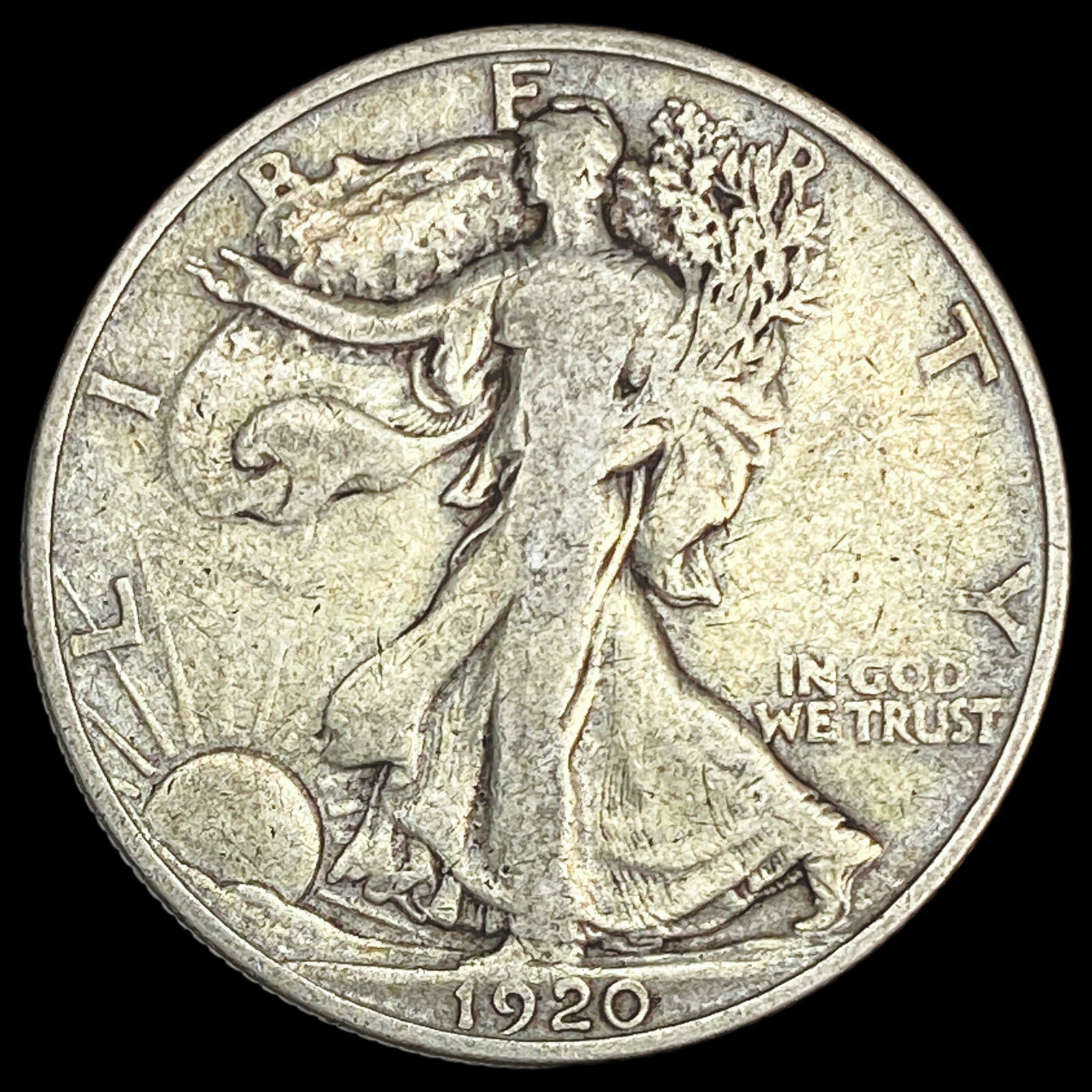 1920 Silver Half Dollar Walking Liberty NICELY CIRCULATED (1 of 2)