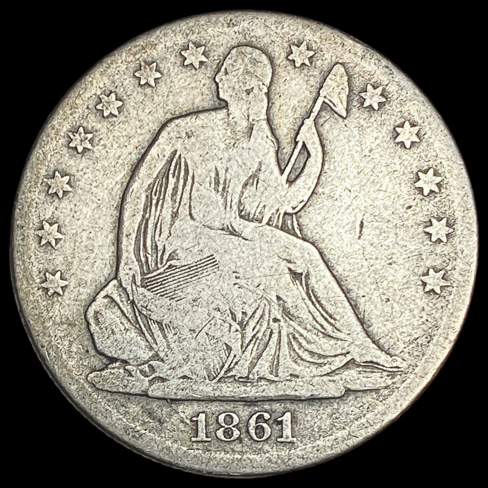 1861-S Silver Half Dollar NICELY CIRCULATED (1 of 2)