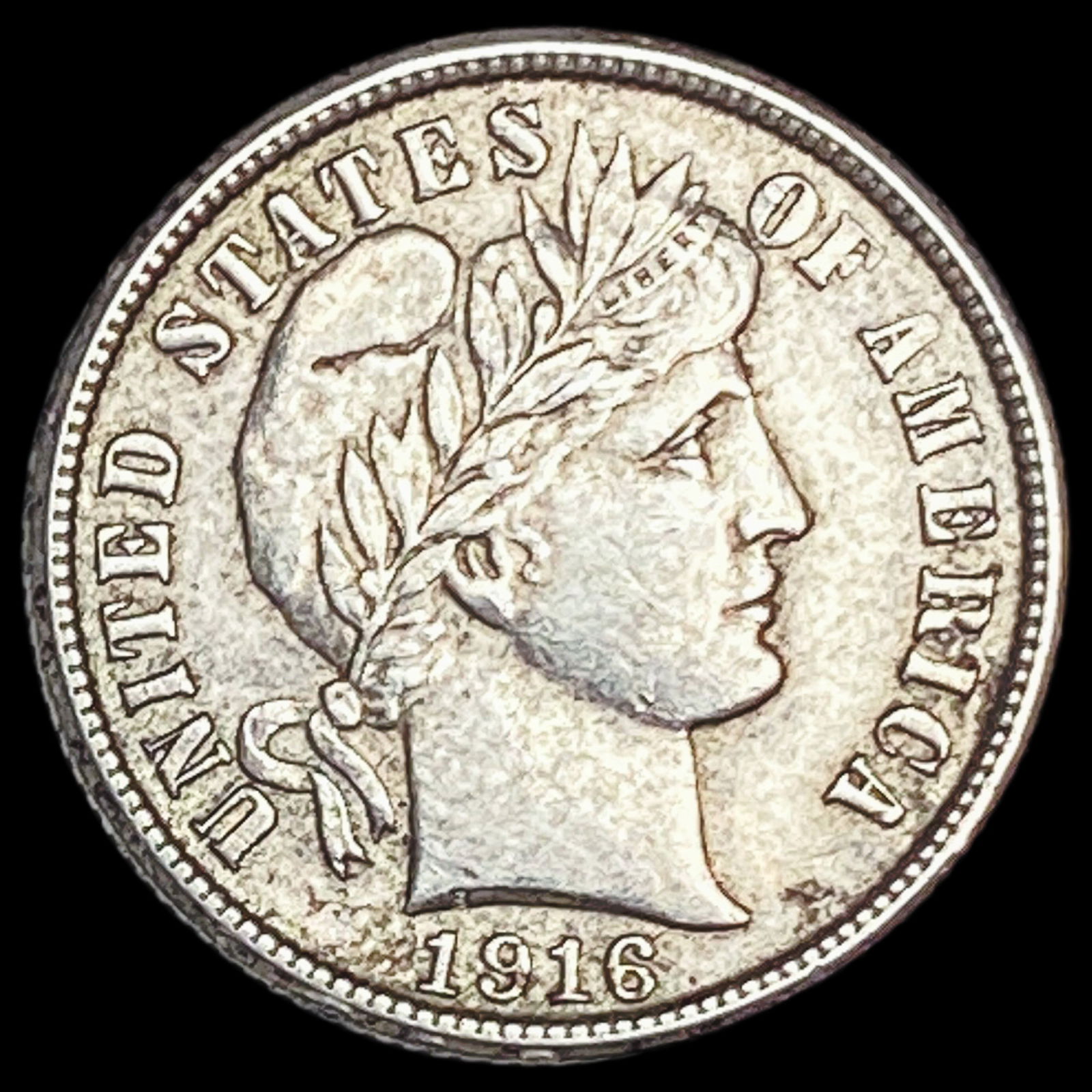 1916-S Silver Barber Dime CLOSELY UNCIRCULATED (1 of 2)