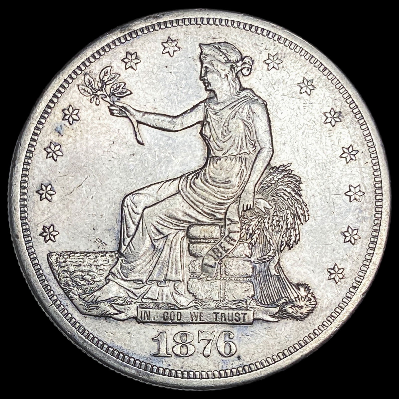 1876-S Silver Trade Dollar NEARLY UNCIRCULATED (1 of 2)