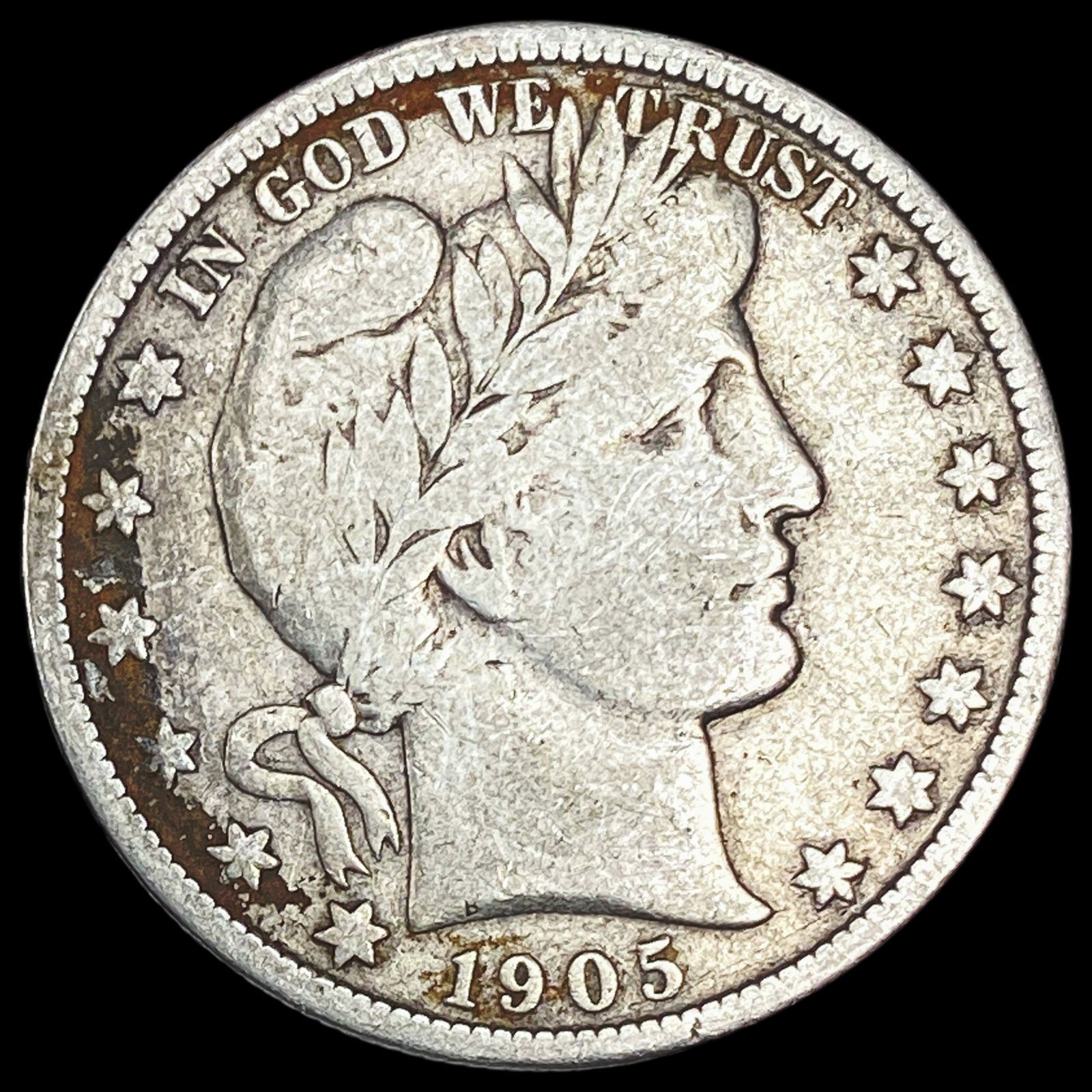1905-S Silver Barber Half Dollar NICELY CIRCULATED (1 of 2)