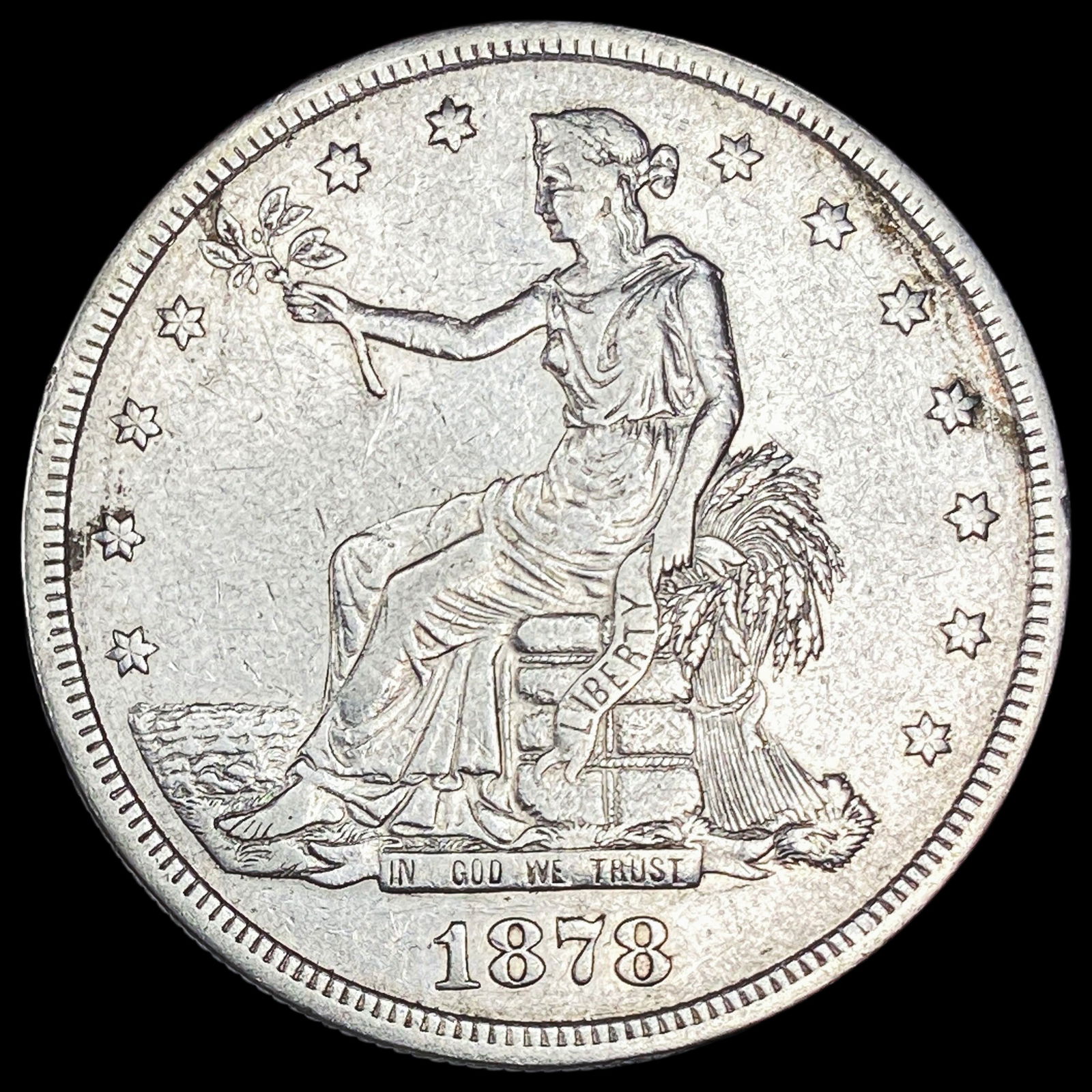 1878-S Silver Trade Dollar NEARLY UNCIRCULATED (1 of 2)