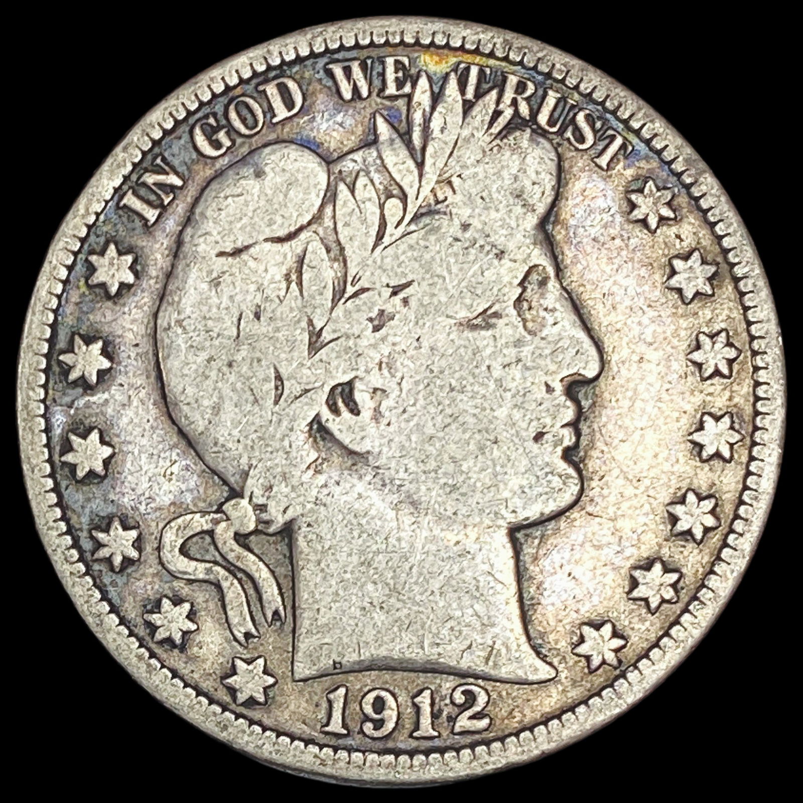 1912 Silver Half Dollar Barber NICELY CIRCULATED (1 of 2)