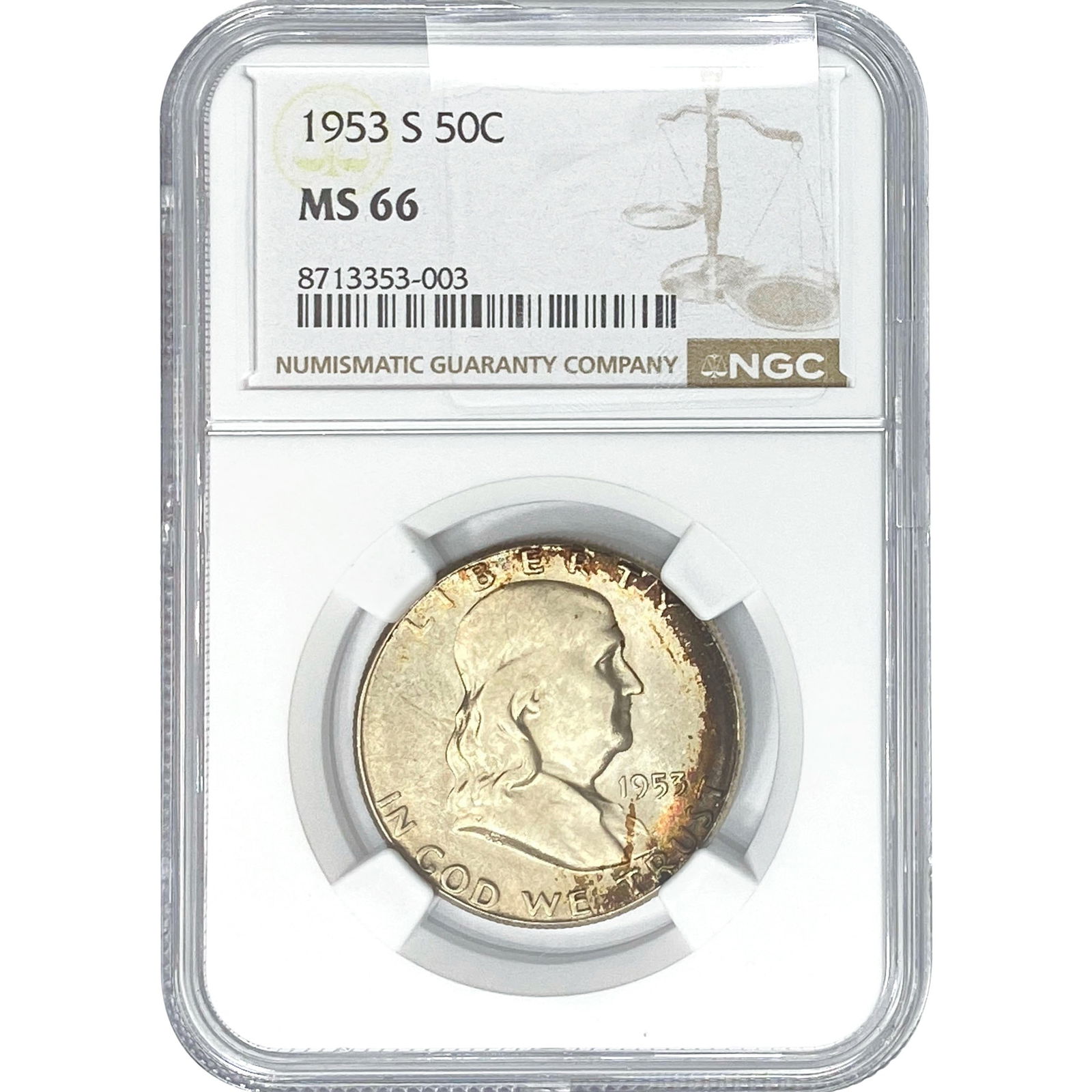 1953-S Franklin Half Dollar NGC MS66 (1 of 2)