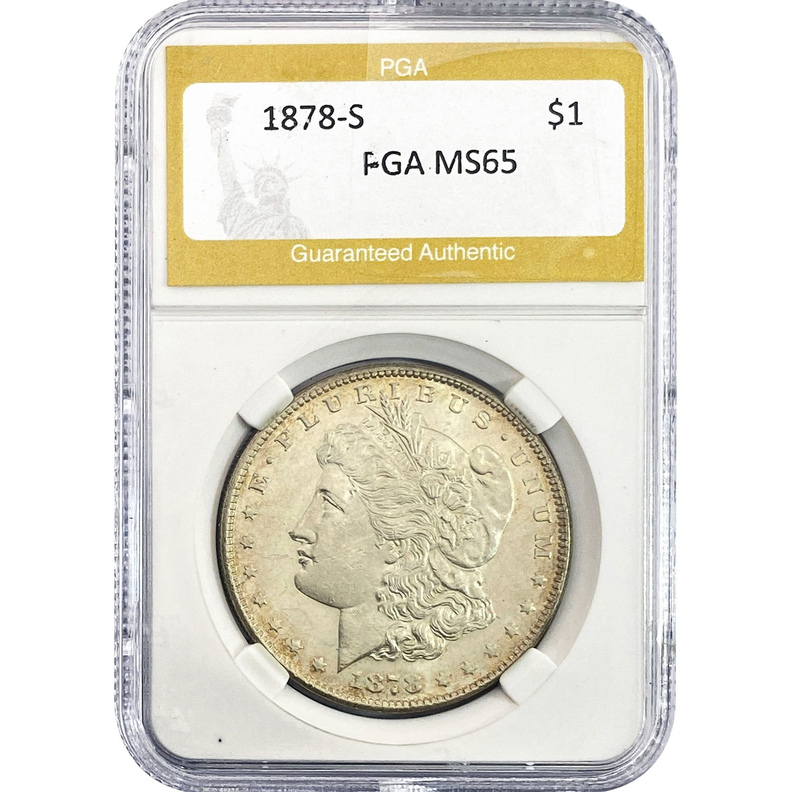 1878-S Morgan Silver Dollar PGA MS65: 1878-S Morgan Silver Dollar PGA MS65