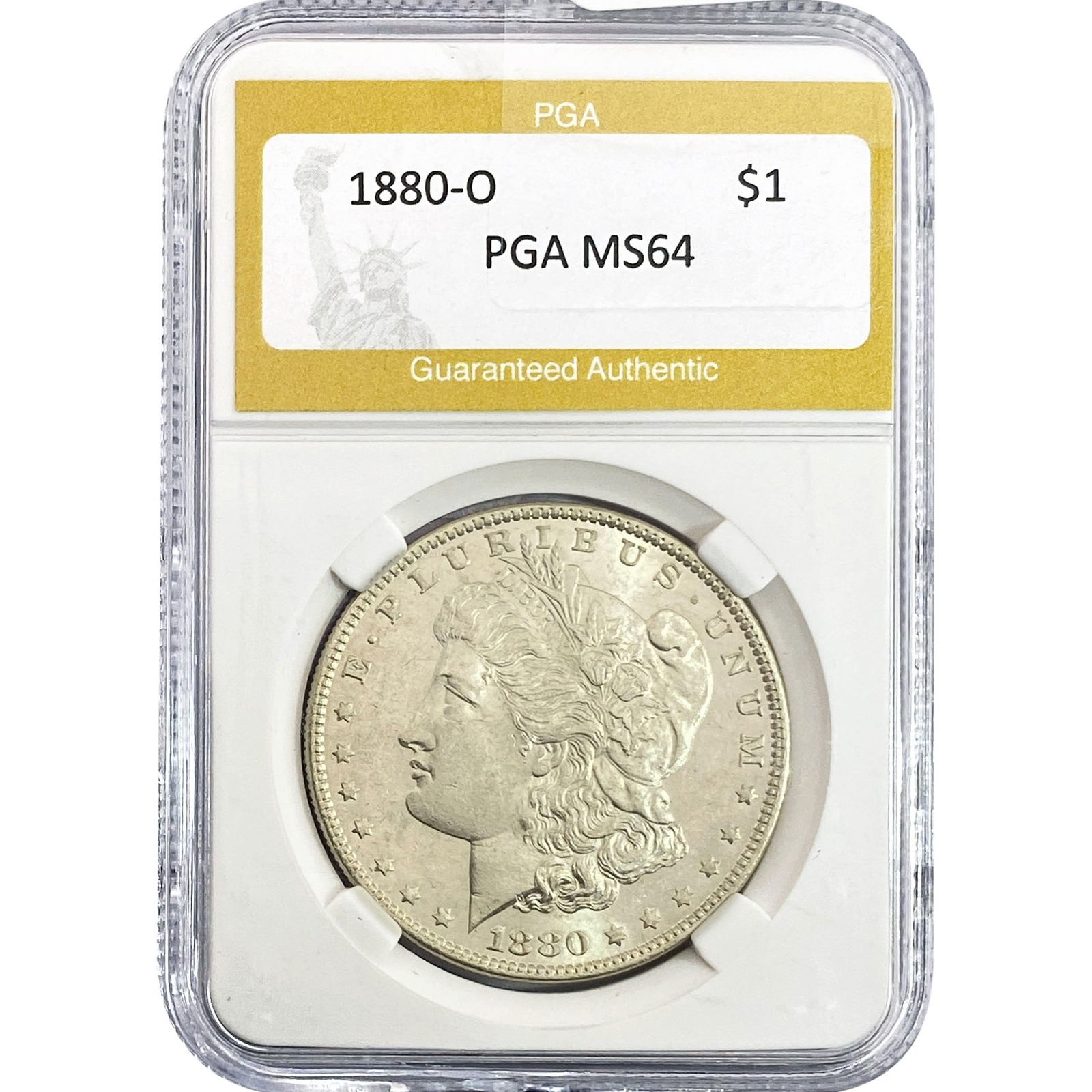 1880-O Morgan Silver Dollar PGA MS64: 1880-O Morgan Silver Dollar PGA MS64