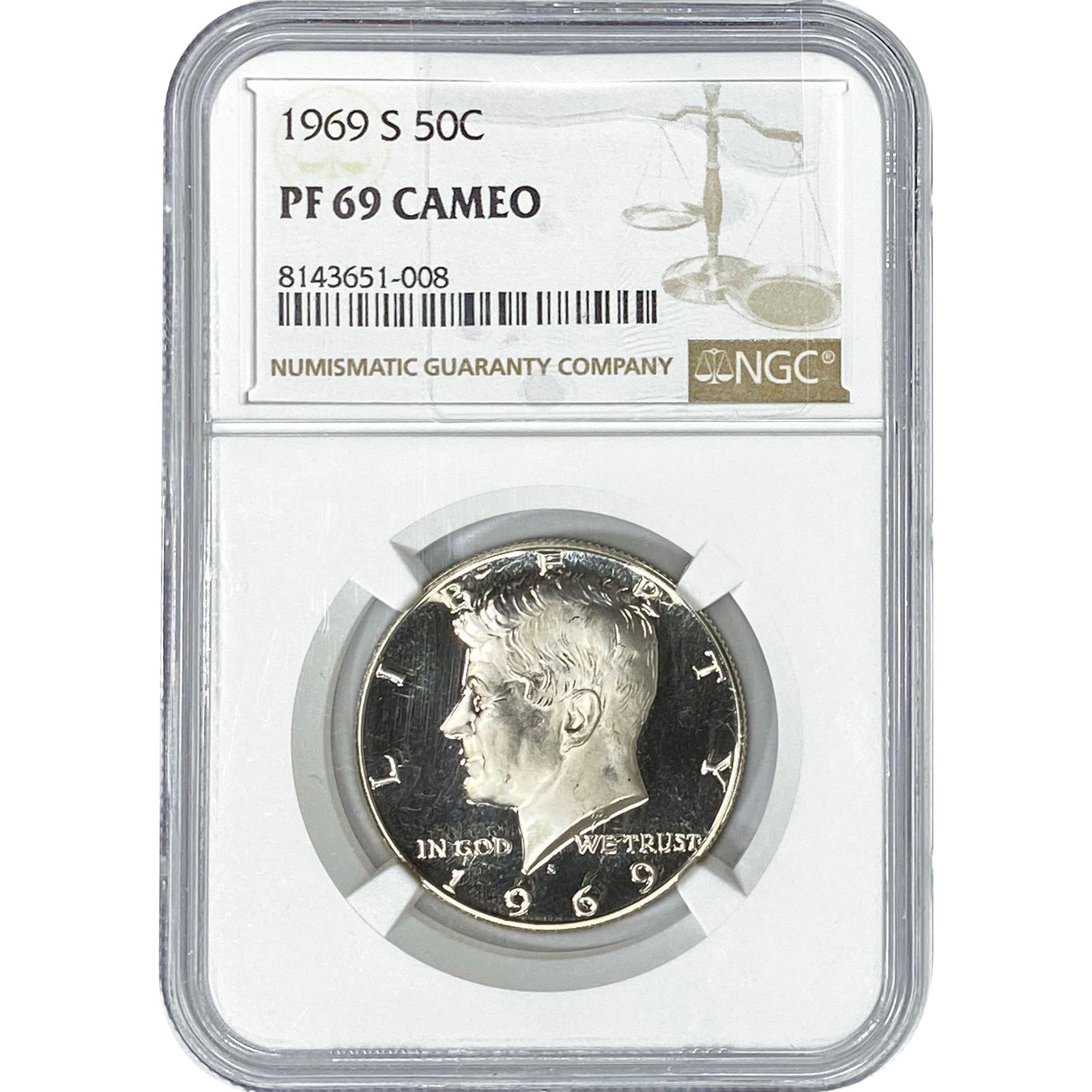 1969-S Kennedy Half Dollar NGC PF69 Cameo (1 of 2)