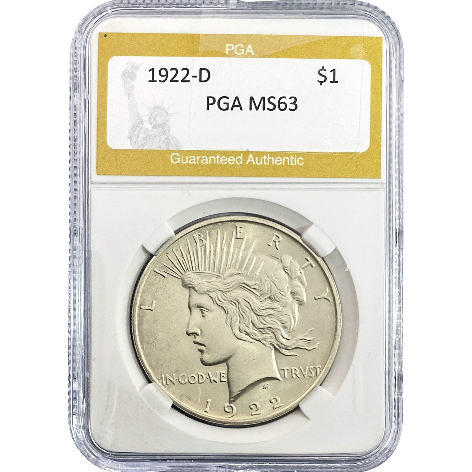 1922-D Silver Peace Dollar PGA MS63 (1 of 2)