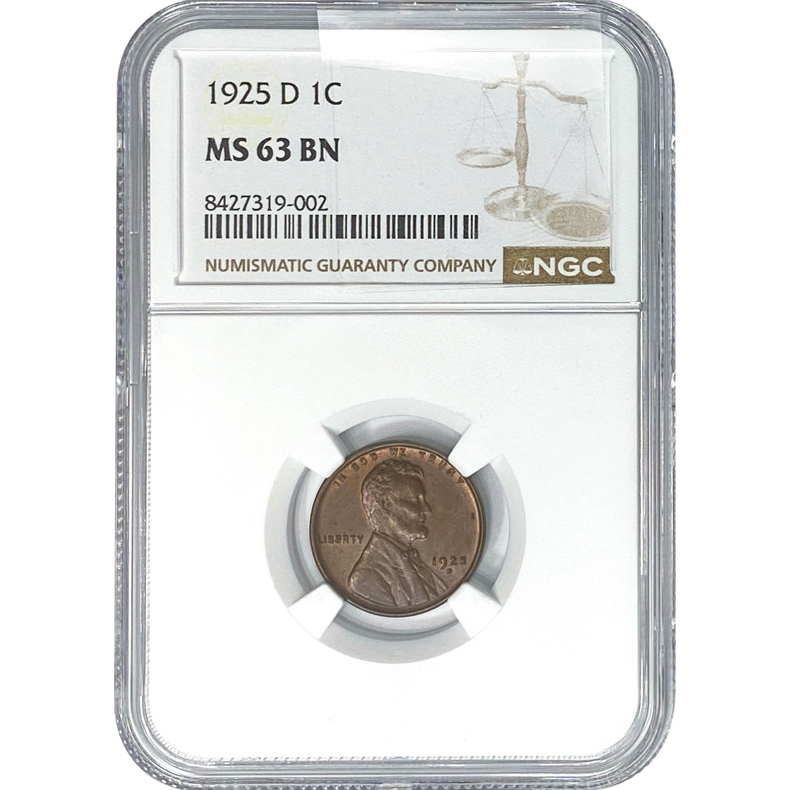 1925-D Wheat Cent NGC MS63 BN (1 of 2)