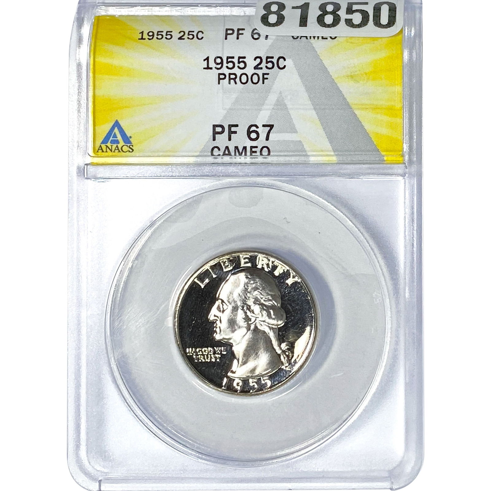 1955 Washington Silver Quarter ANACS PF67 Cameo (1 of 2)