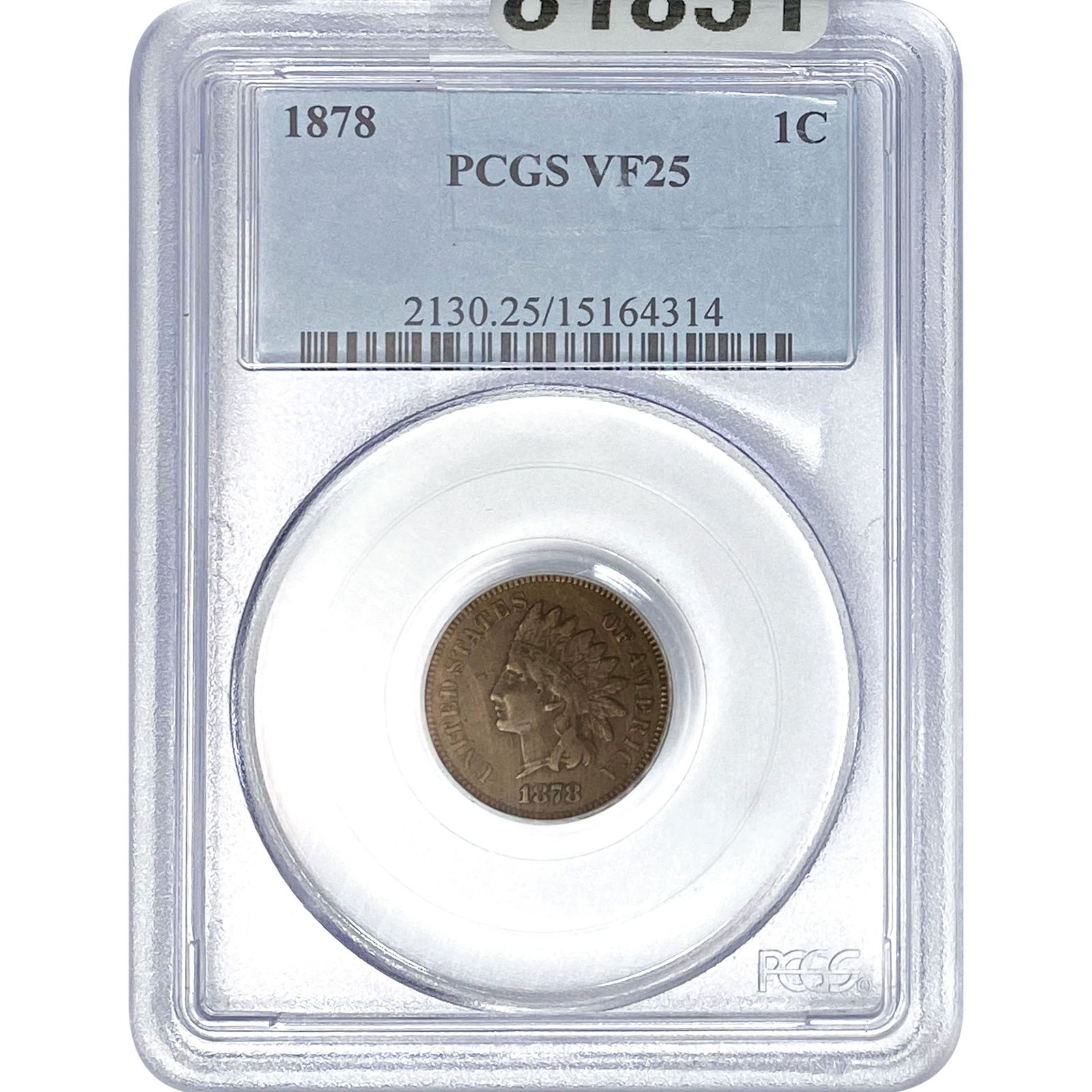 1878 Indian Head Cent PCGS VF25 (1 of 2)