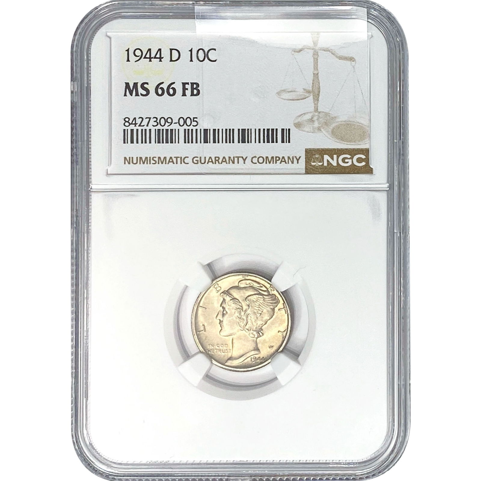 1944-D Mercury Silver Dime NGC MS66 FB (1 of 2)