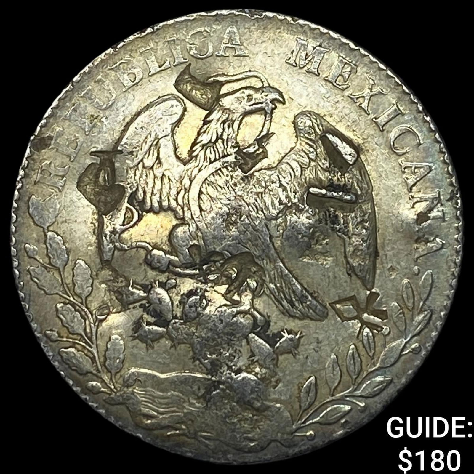 Mexico Silver 1 Peso Chopmarks NEARLY UNCIRCULATED (1 of 2)