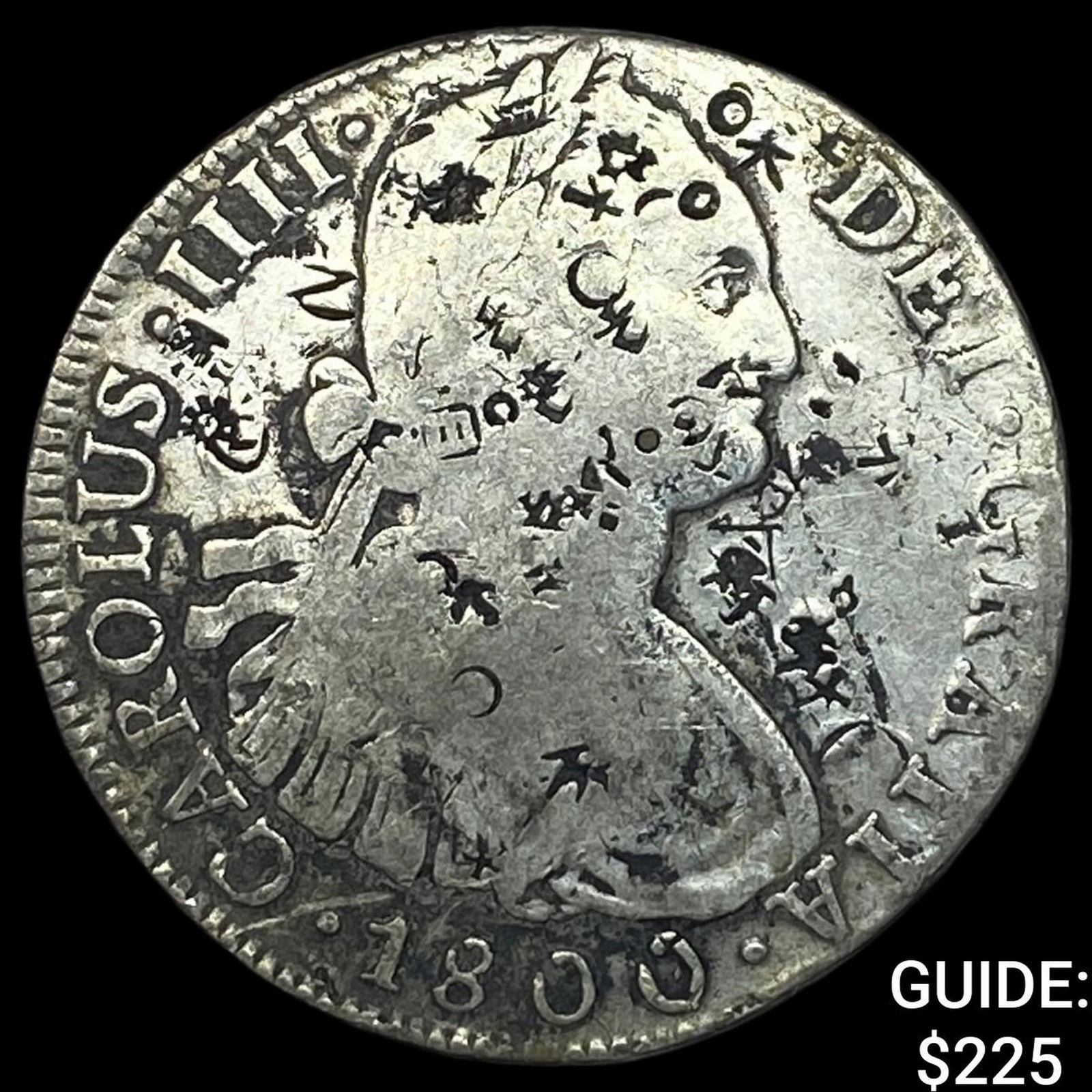 1800 Colonial Spain Silver 8 Reales Chopmarks NEARLY UNCIRCULATED (1 of 2)