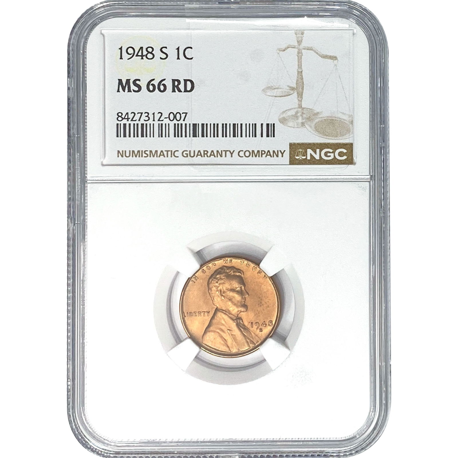1948-S Wheat Cent NGC MS66 RD (1 of 2)