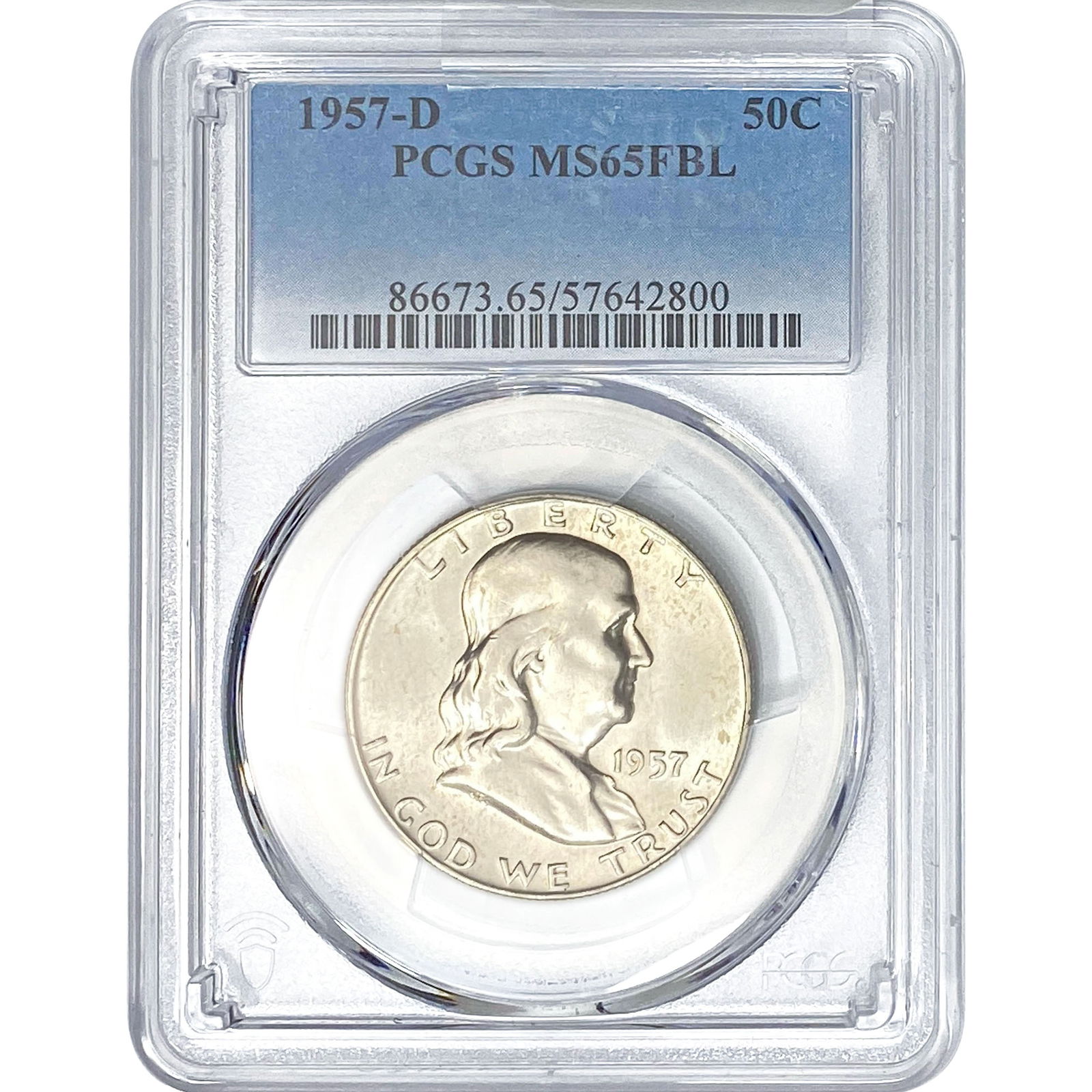 1957-D Franklin Half Dollar PCGS MS65 FBL (1 of 2)