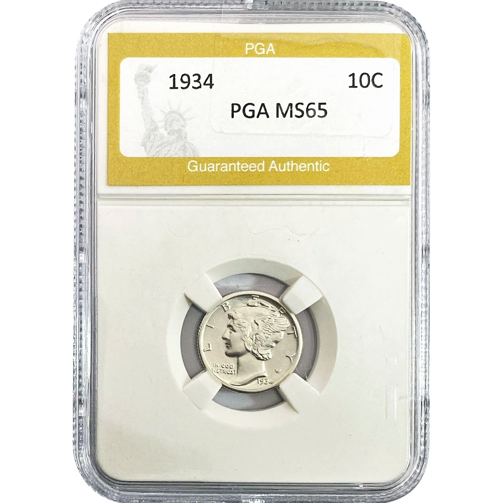 1934 Mercury Silver Dime PGA MS65: 1934 Mercury Silver Dime PGA MS65