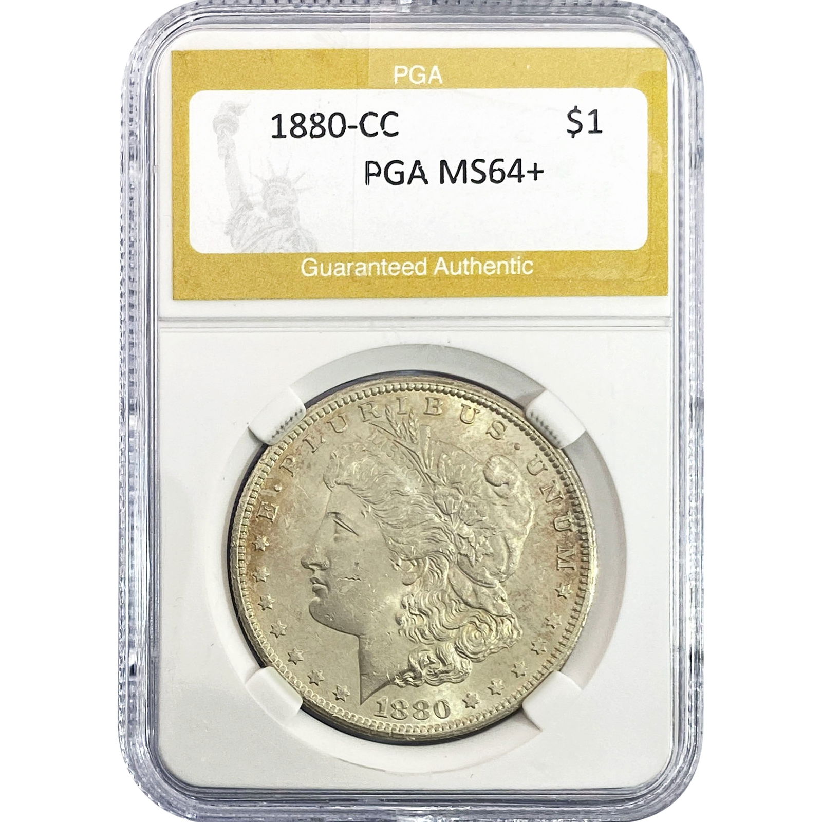 1880-CC Morgan Silver Dollar PGA MS64+: 1880-CC Morgan Silver Dollar PGA MS64+