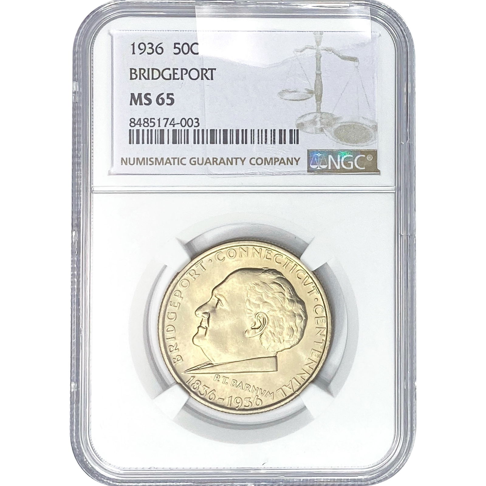 1936 Bridgeport Half Dollar NGC MS65 (1 of 2)