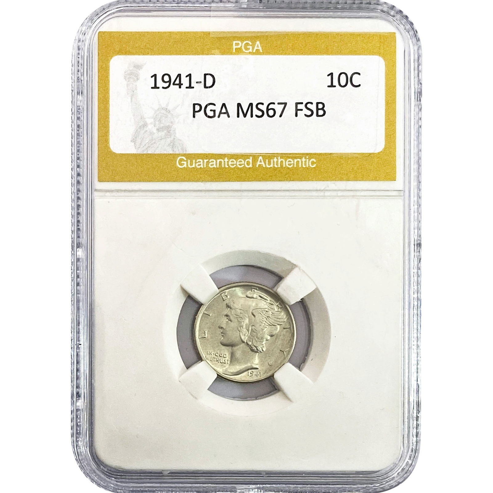 1941-D Mercury Silver Dime PGA MS67 FSB (1 of 2)