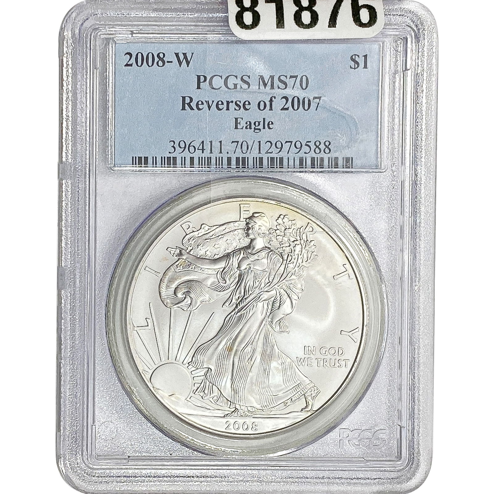 2008-W Silver Eagle PCGS MS70 Rev of 2007 (1 of 2)