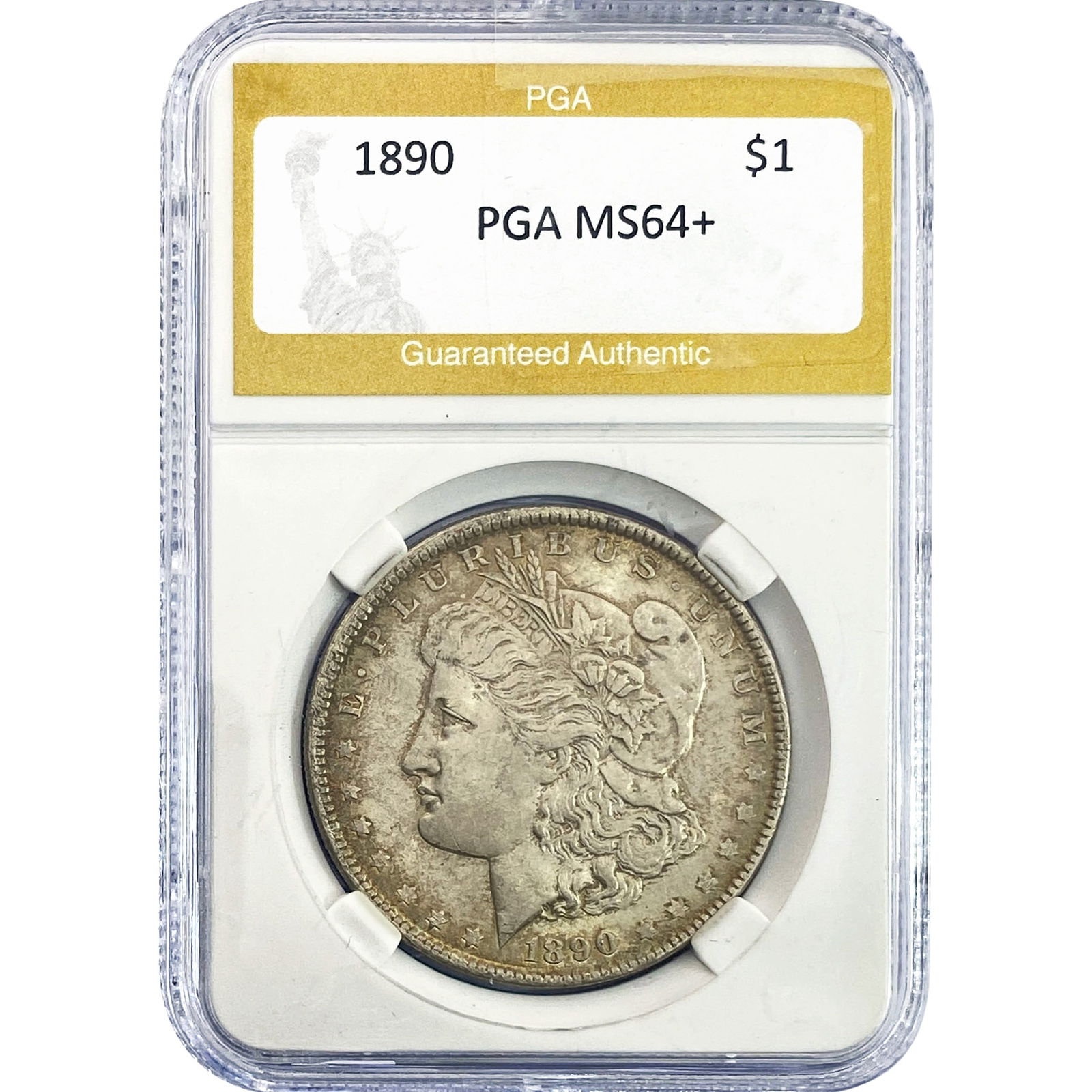1890 Morgan Silver Dollar PGA MS64+: 1890 Morgan Silver Dollar PGA MS64+