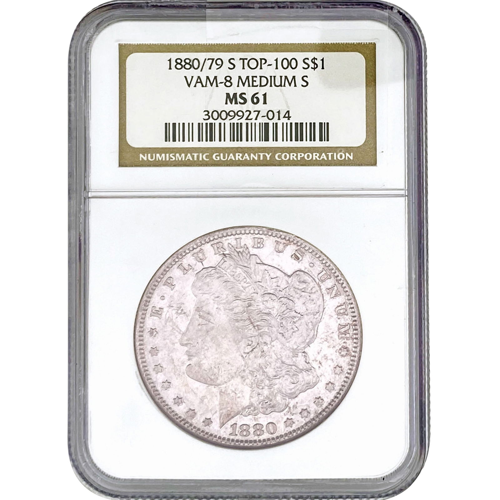 1880 Morgan Silver Dollar NGC MS61: 1880 Morgan Silver Dollar NGC MS61