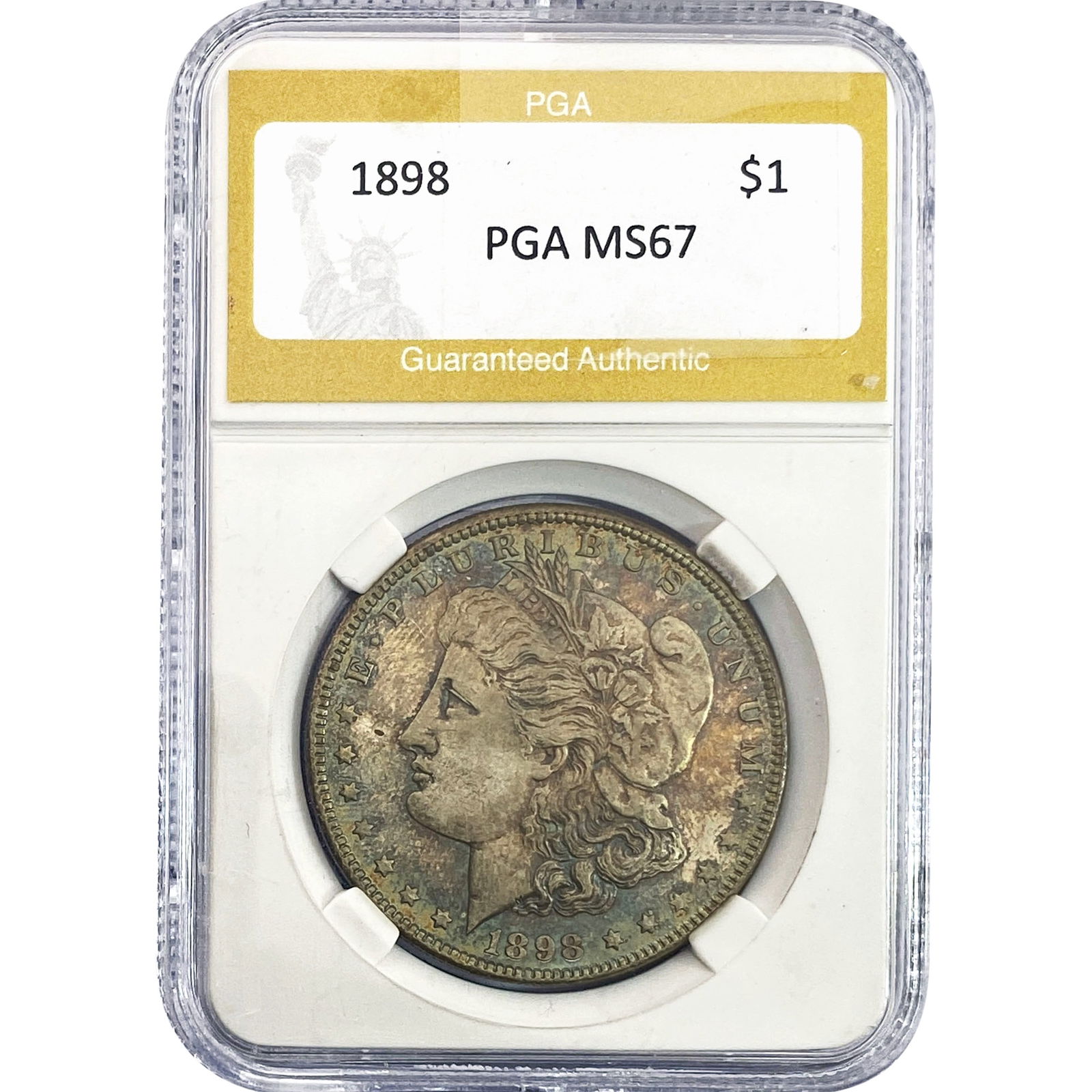 1898 Morgan Silver Dollar PGA MS67: 1898 Morgan Silver Dollar PGA MS67