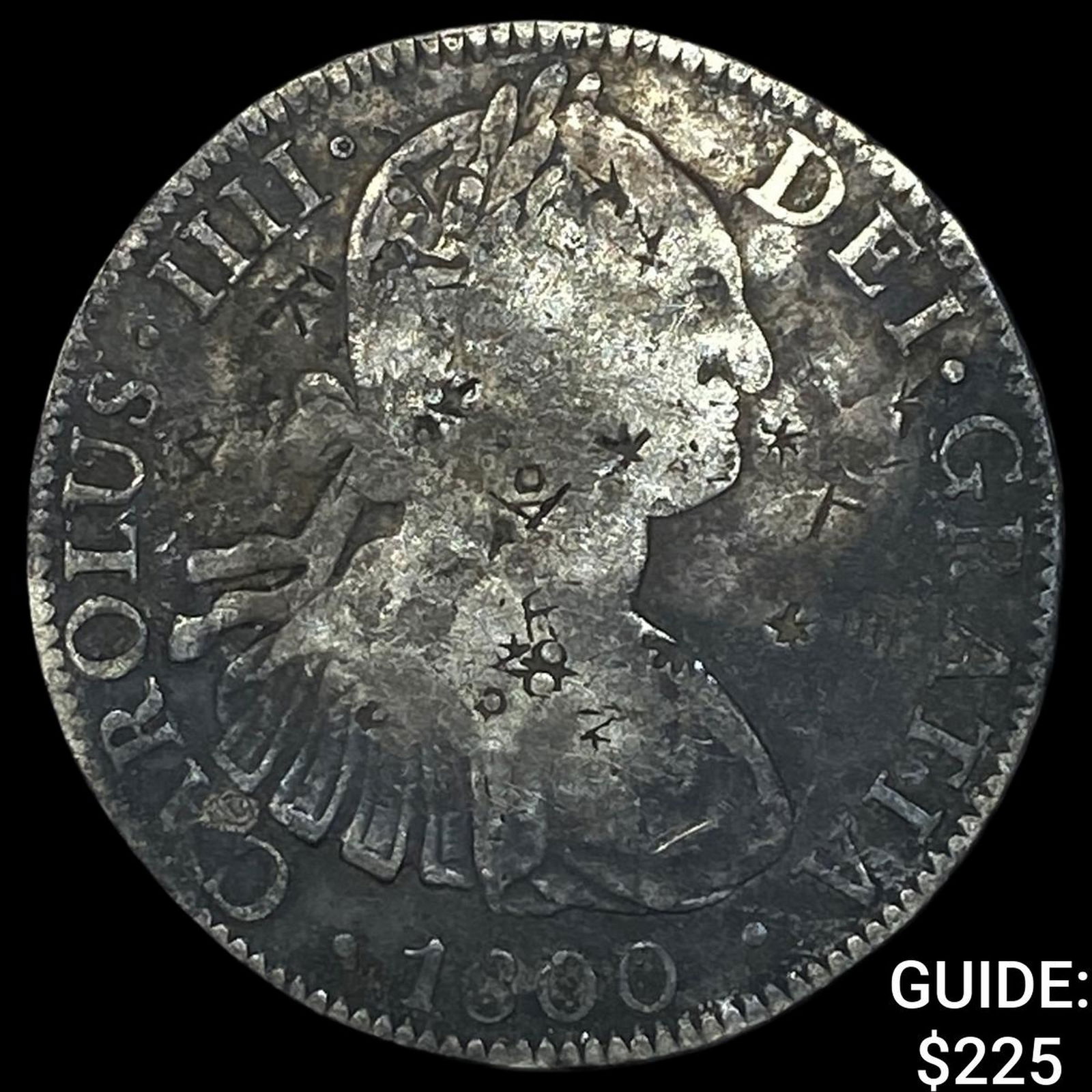 1800 Colonial Spain Silver 8 Reales Chopmarks NEARLY UNCIRCULATED (1 of 2)