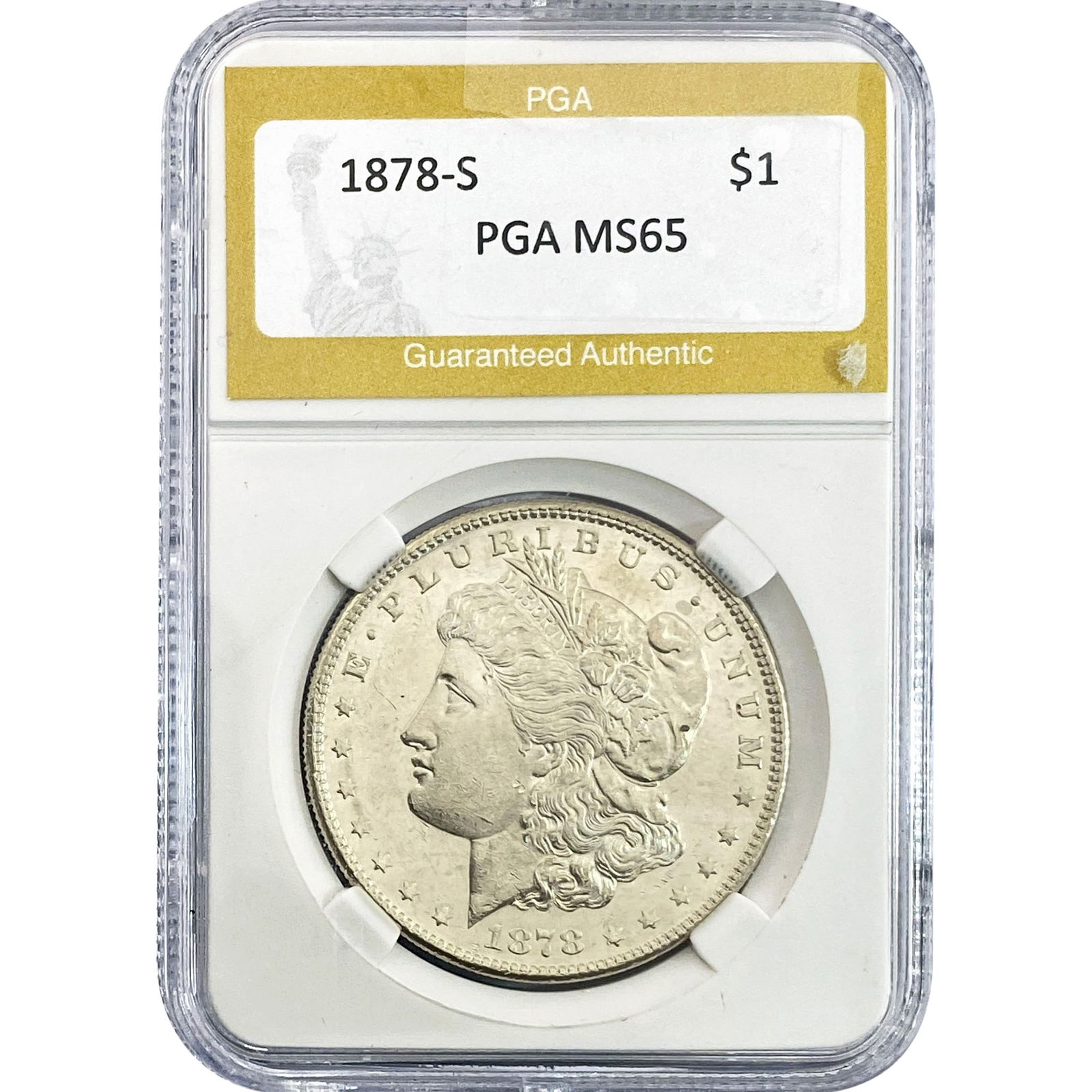 1878-S Morgan Silver Dollar PGA MS65: 1878-S Morgan Silver Dollar PGA MS65