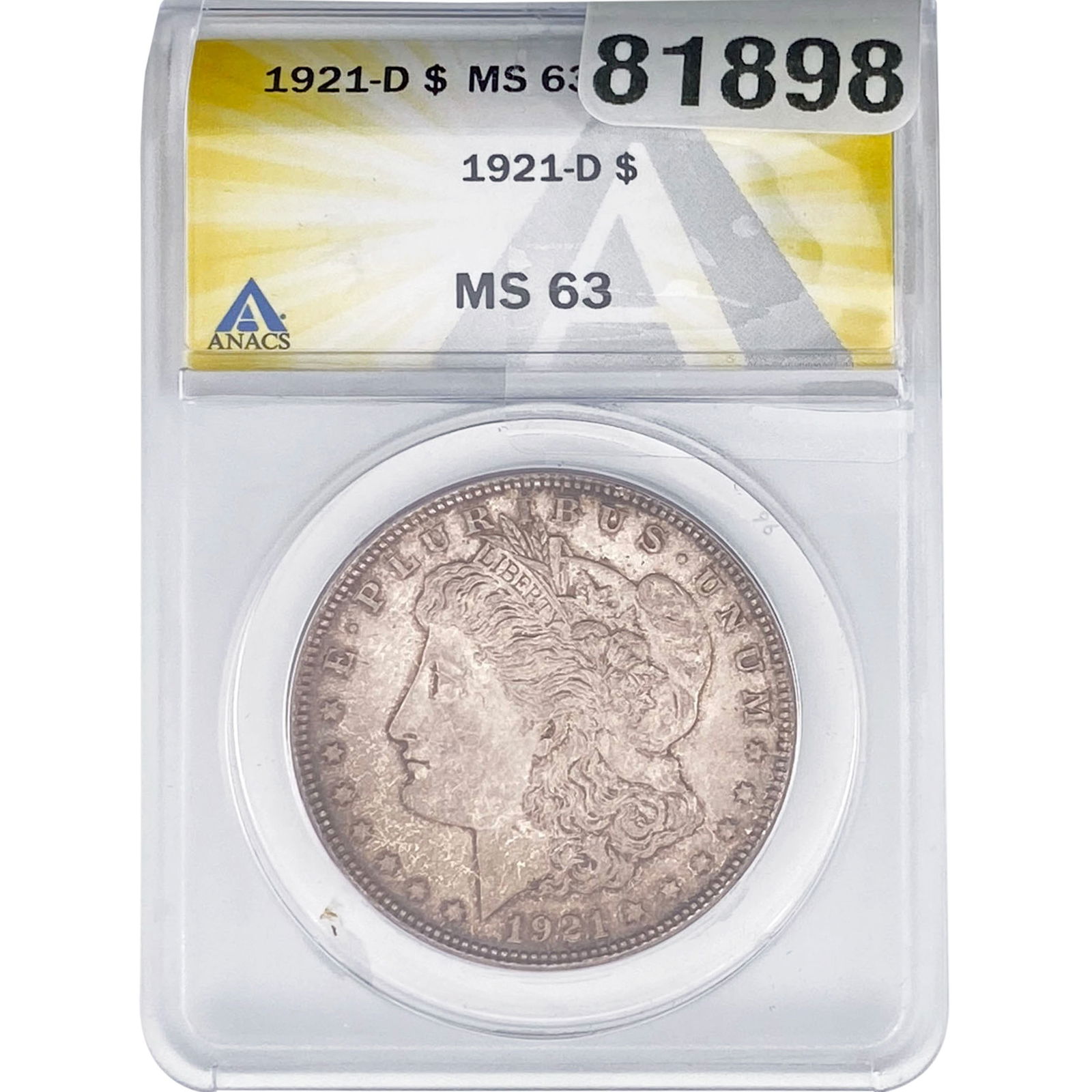 1921-D Morgan Silver Dollar ANACS MS63 (1 of 2)