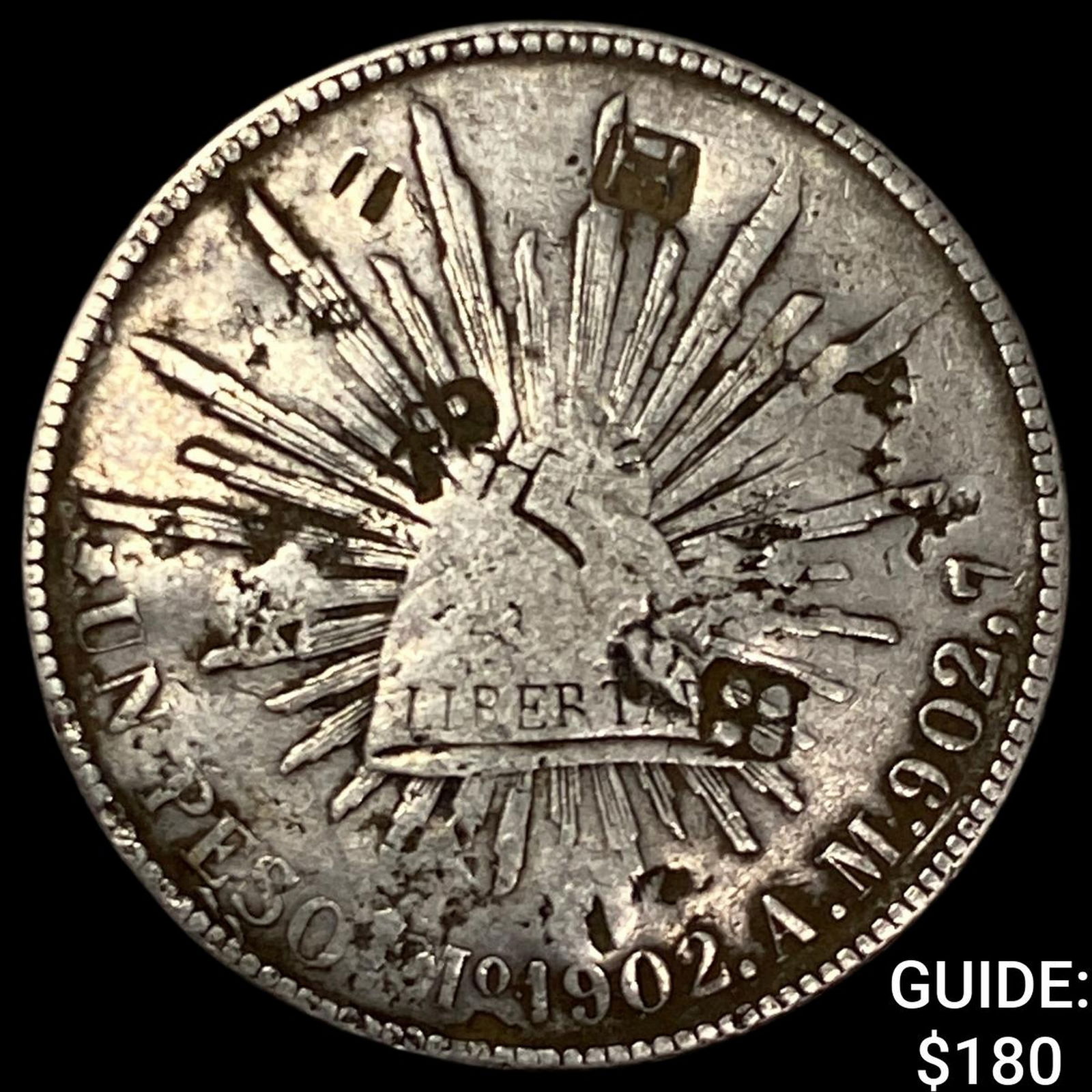 1902 Mexico Silver 1 Peso NEARLY UNCIRCULATED (1 of 2)