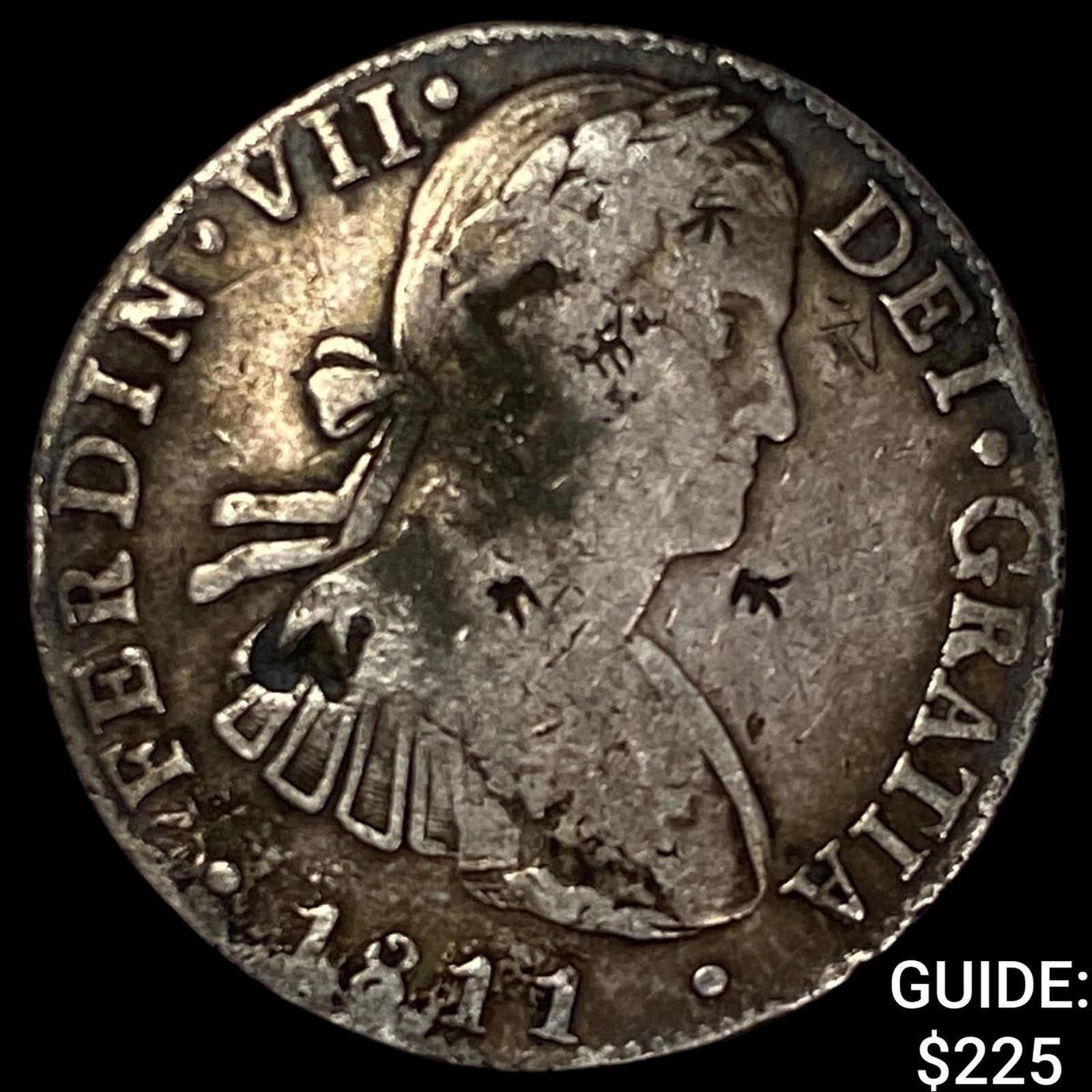 1811 Colonial Spain Silver 8 Reales Chopmarks NEARLY UNCIRCULATED (1 of 2)